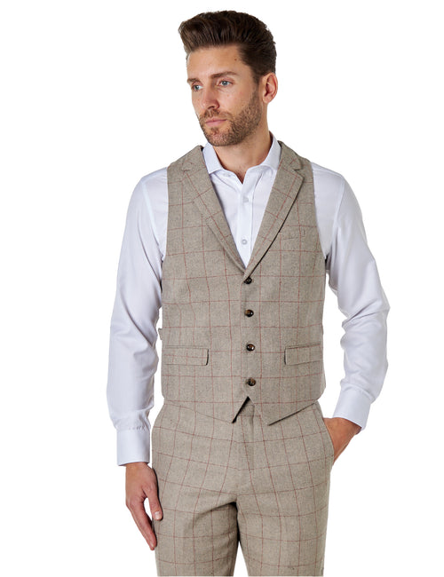 KANO - GILET TWEED CARREAUX CHEVRONS