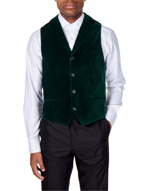 Gilet Col Velours Vert MAK