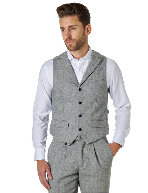 GILET À COL GRIS