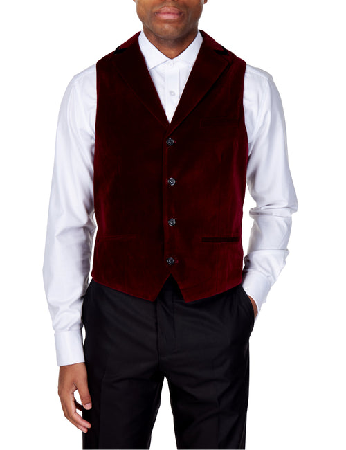 Gilet col en velours bordeaux SAM