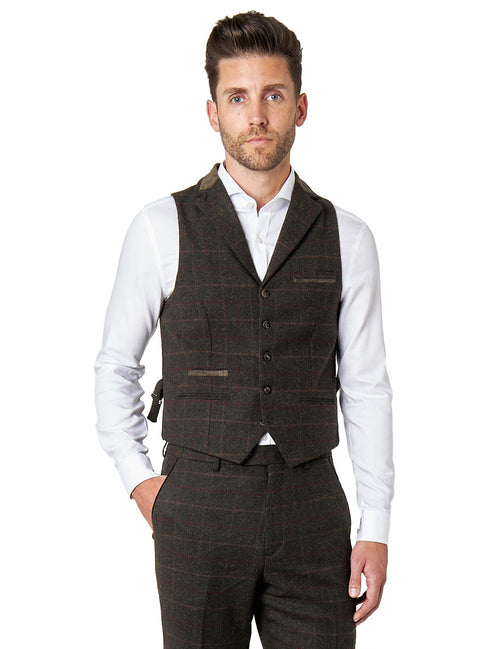 Gilet Vitori Col Tweed Vert