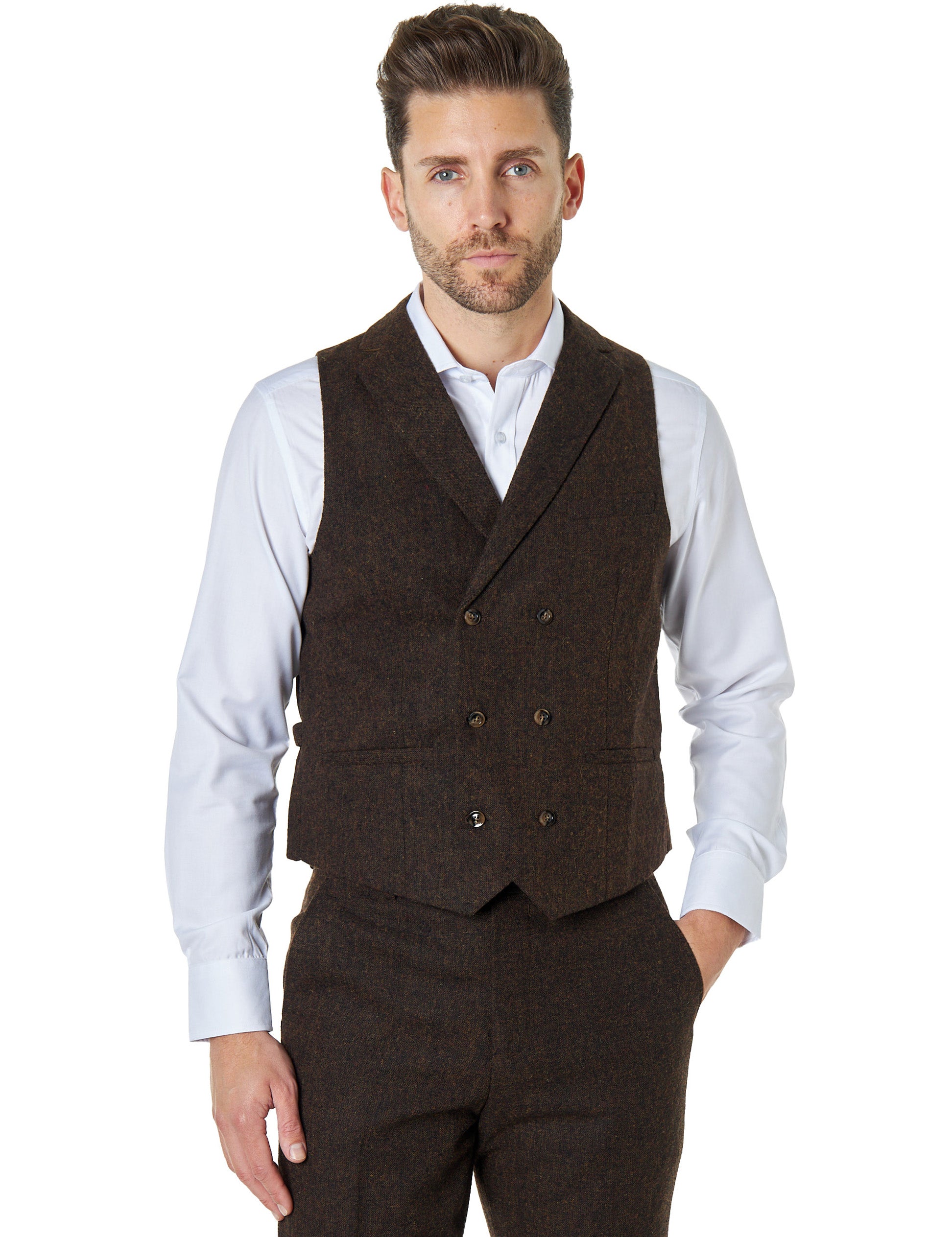 JIM - TWEED DOUBLE BREASTED WAISTCOAT – XPOSED