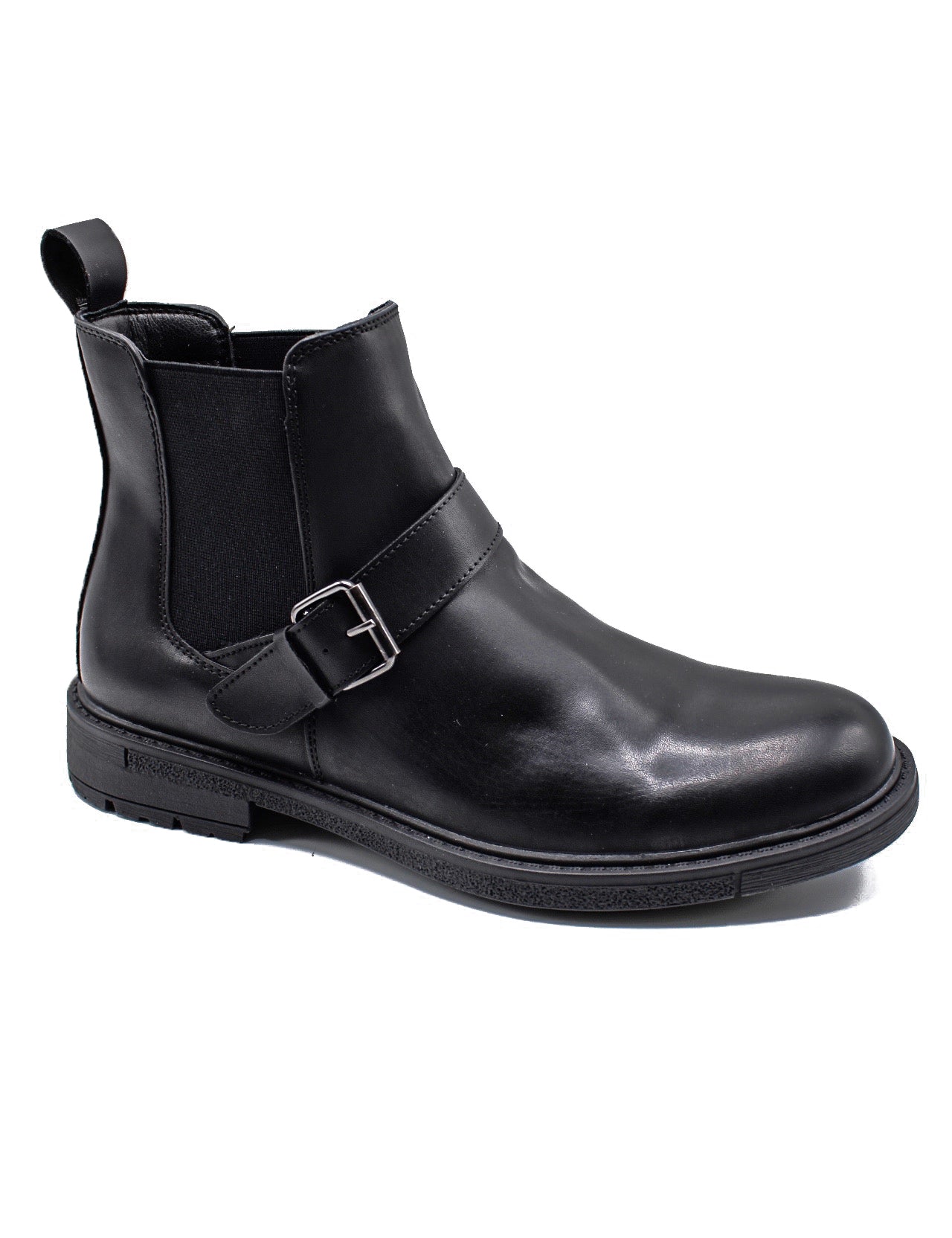 BLACK DEALER BIKER STRAP BOOTS