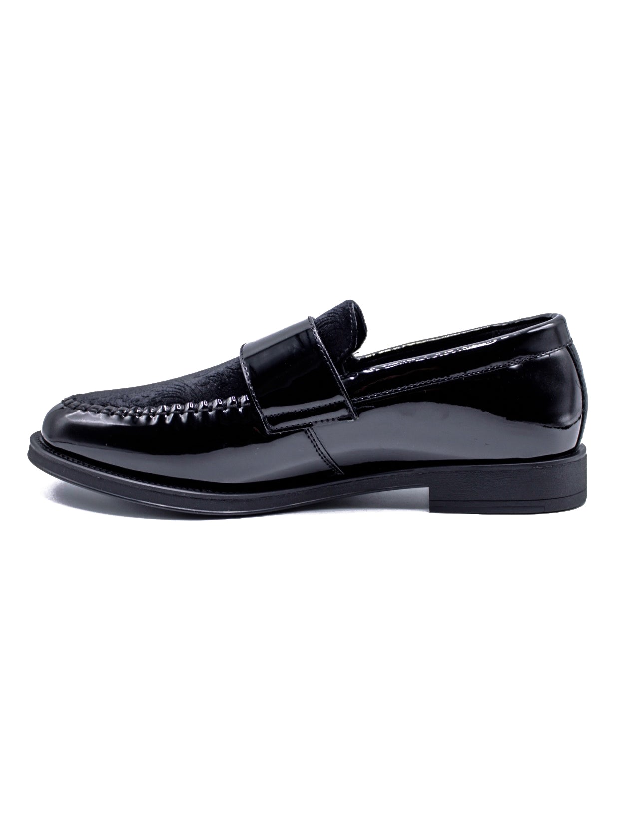 BLACK PATENT SHINY DOUBLE MONK SHOES