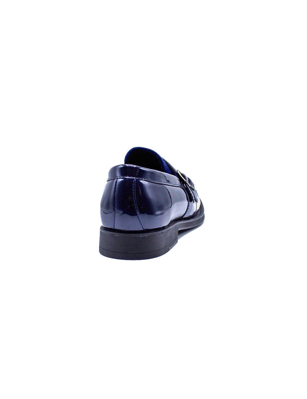 NAVY PATENT SHINY DOUBLE MONK SHOES