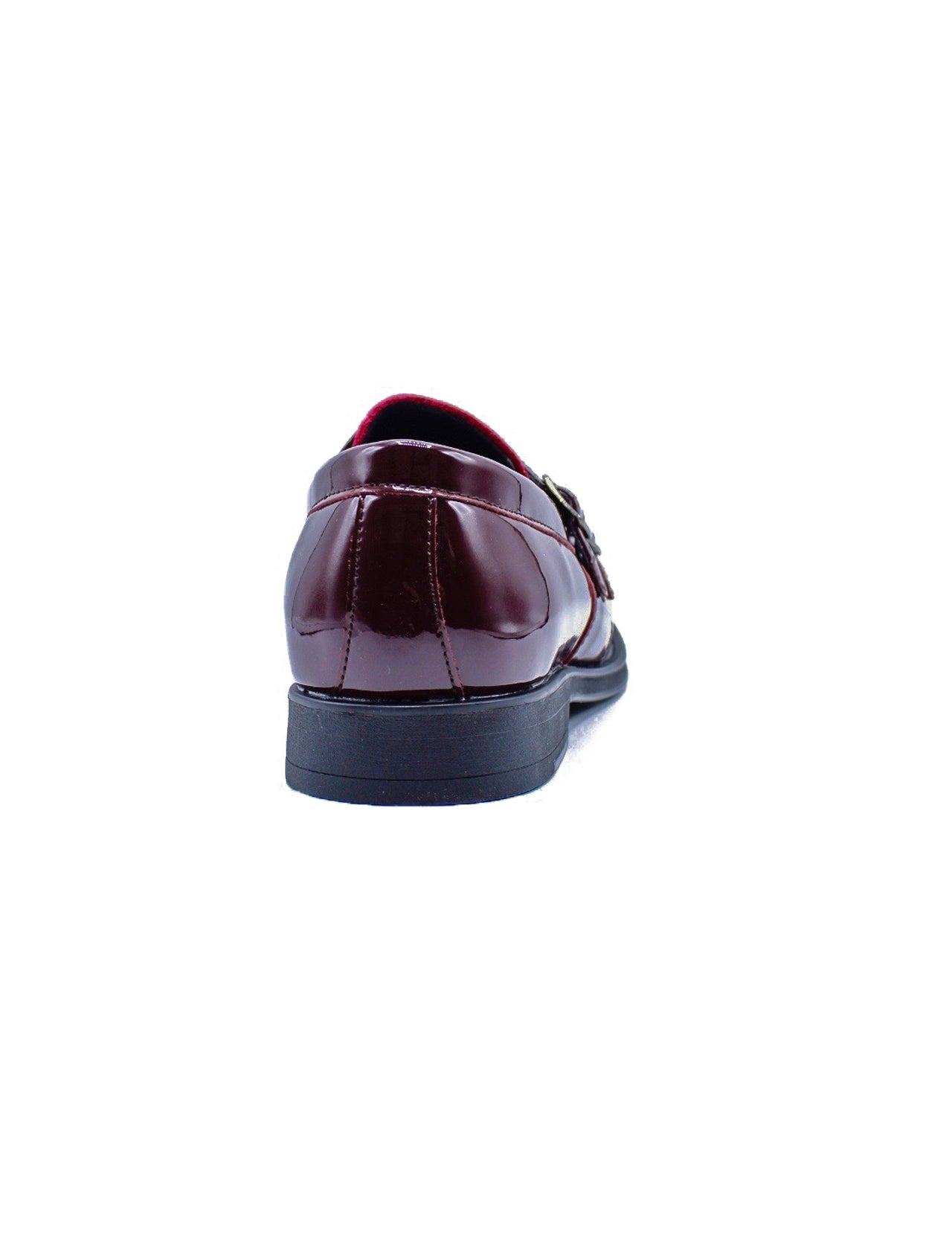 PATENT SHINY DOUBLE MONK SHOES MAROON