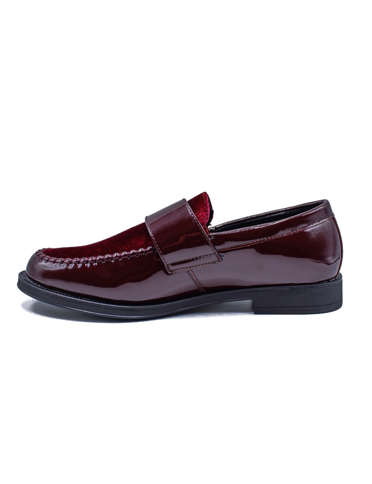 PATENT SHINY DOUBLE MONK SHOES MAROON