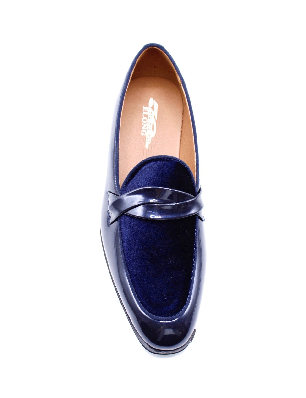 FAUX SHINY LEATHER & VELVET UPPER LOAFERS