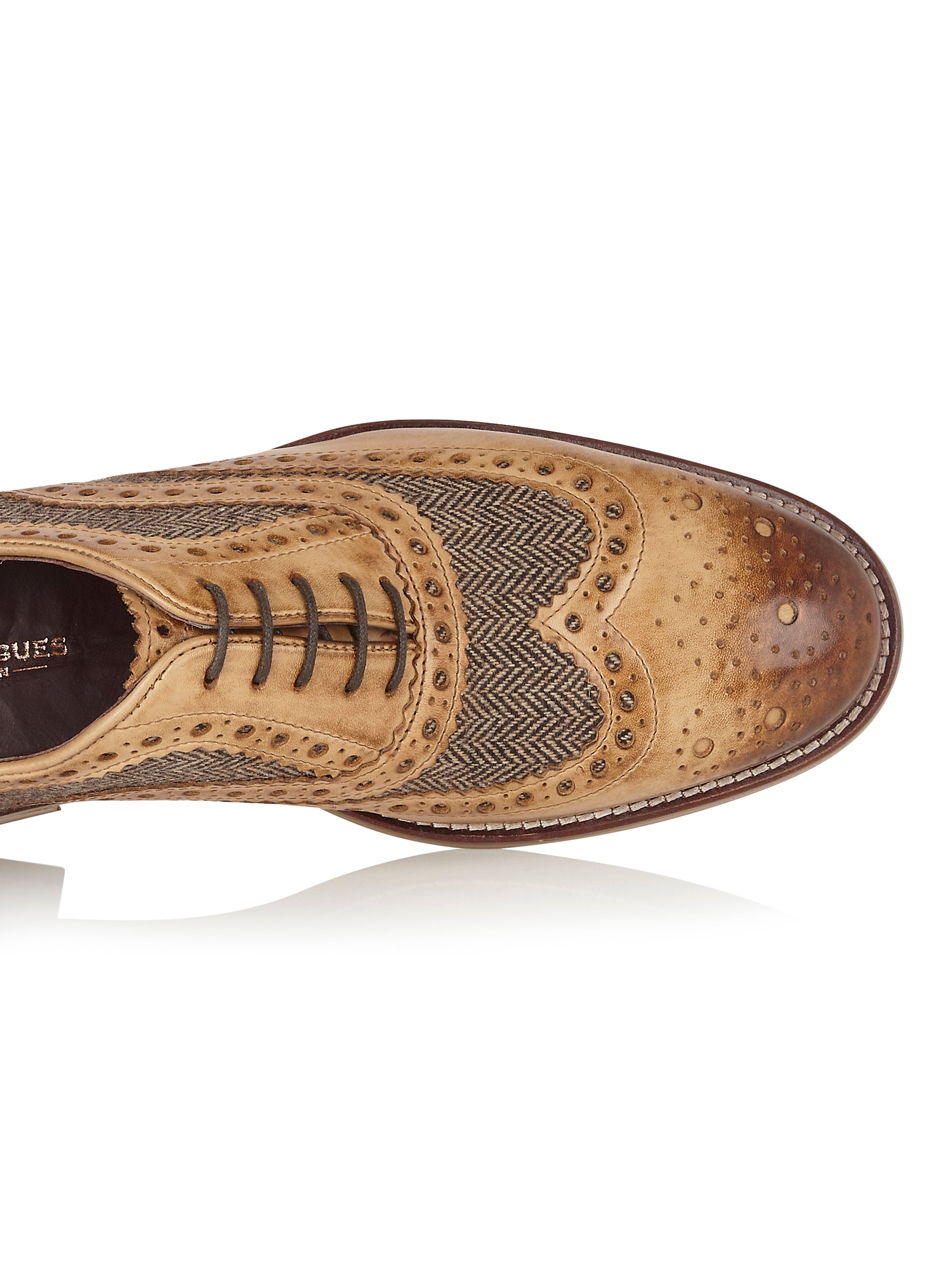 TAN BROWN TWEED OXFORD BROGUES