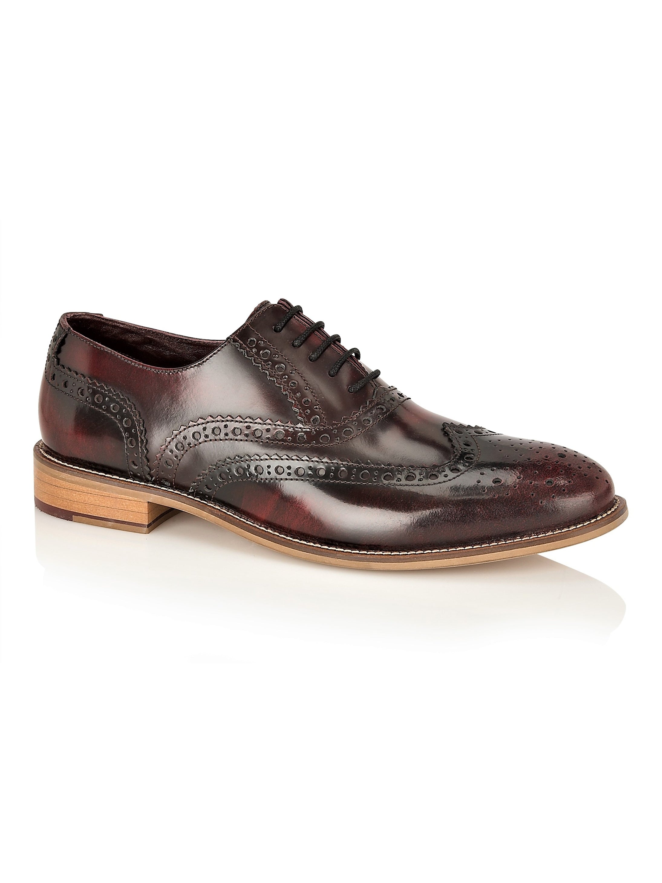 OXFORD BROGUES IN POLISHED MAROON
