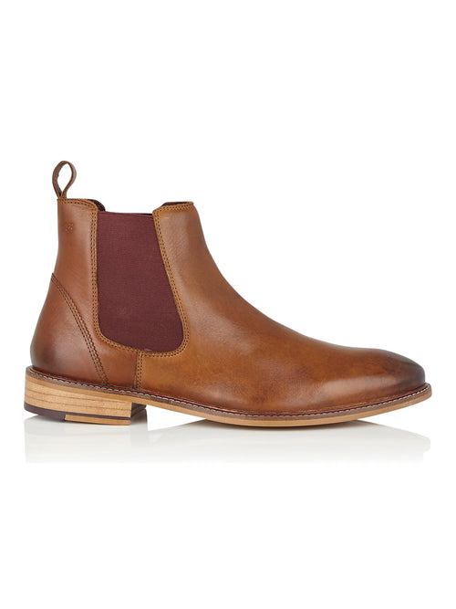 LEATHER CHELSEA BOOTS IN CHESTNUT