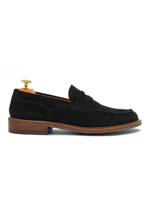 BLACK SUEDE PENNY LOAFER