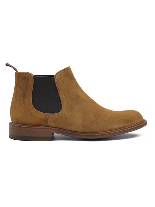 TAN ITALIAN SUEDE LEATHER CHELSEA BOOTS