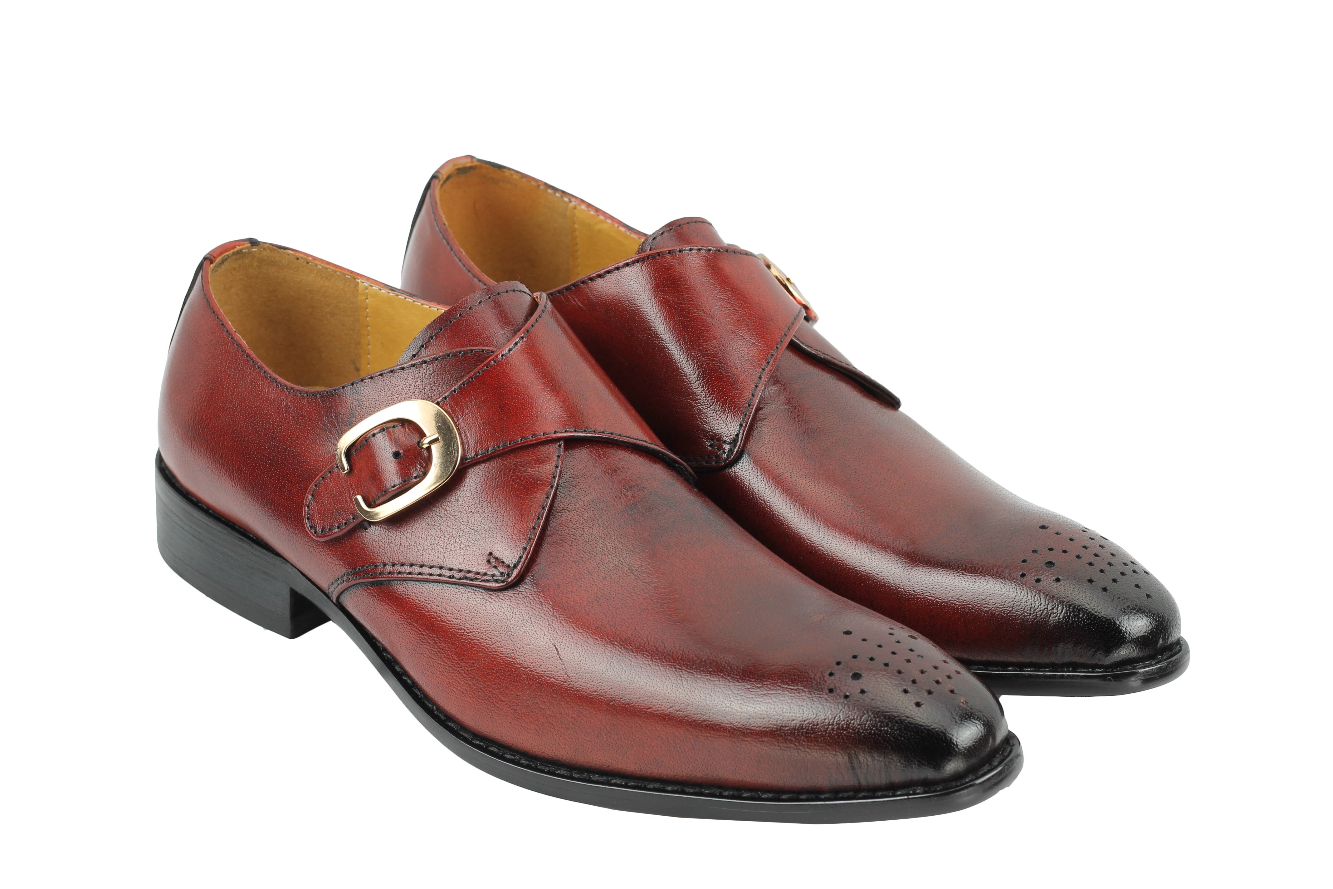 MONK STRAP SHOES IN RED