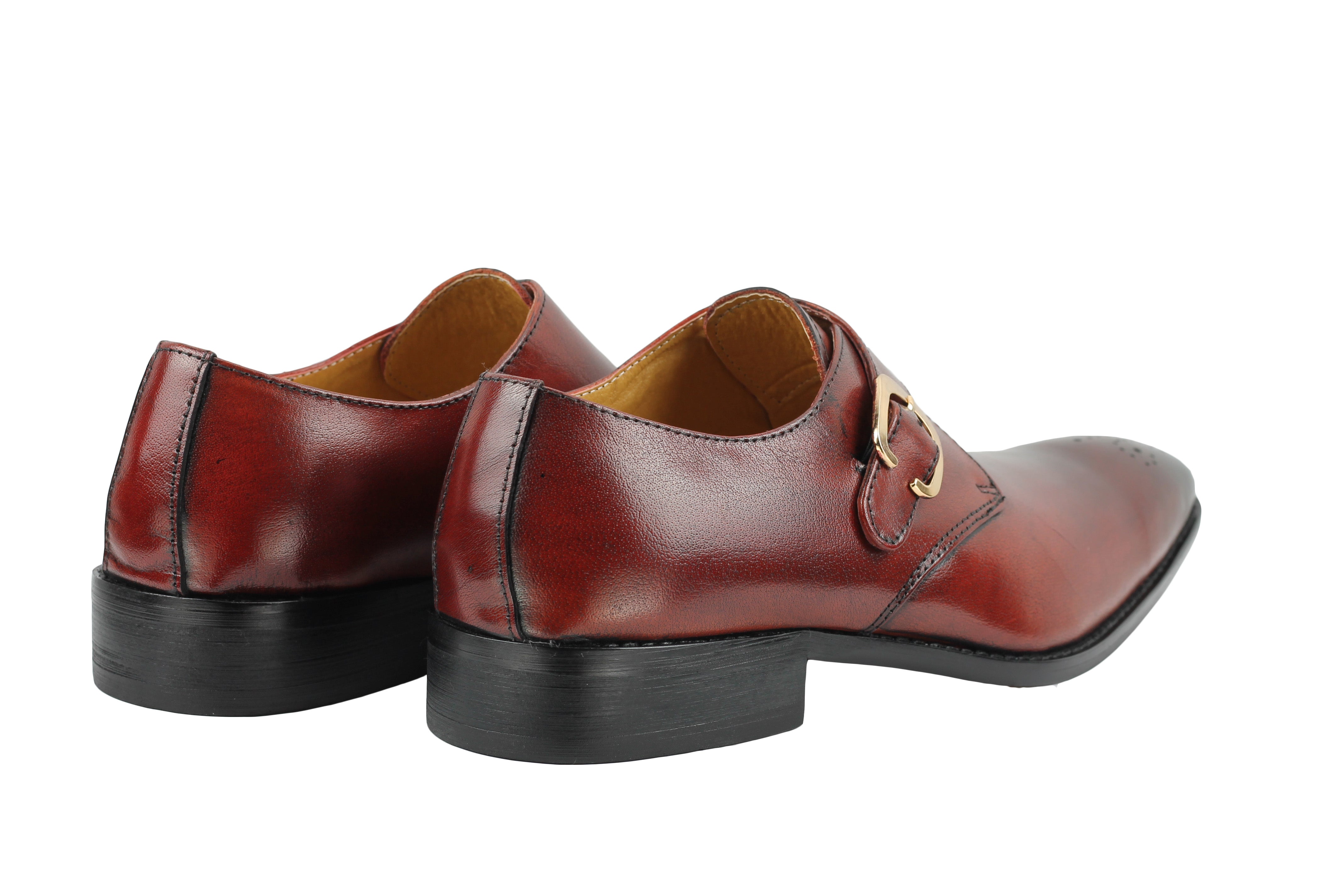 MONK STRAP SHOES IN RED