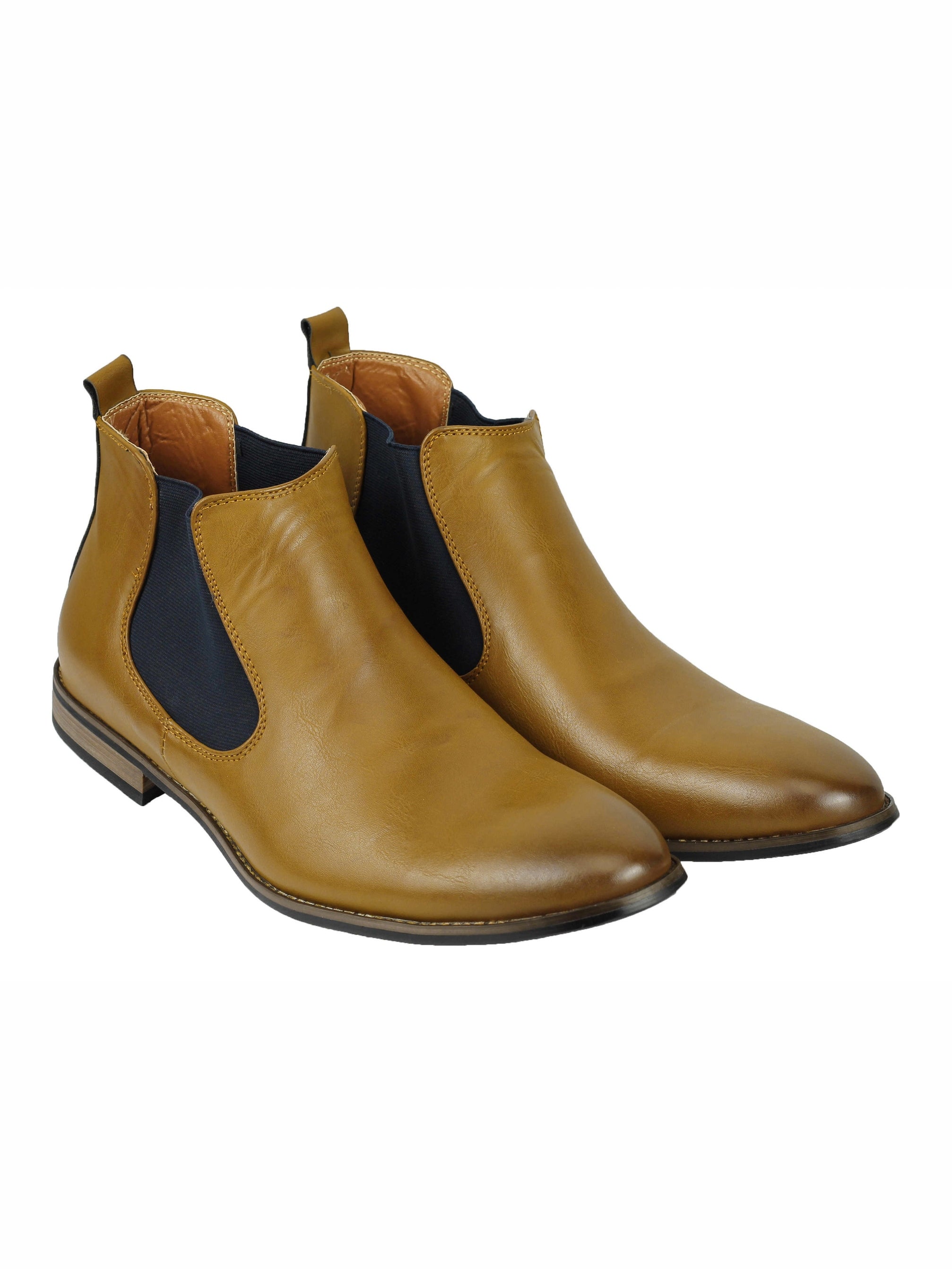 FAUX LEATHER CHELSEA BOOTS IN TAN