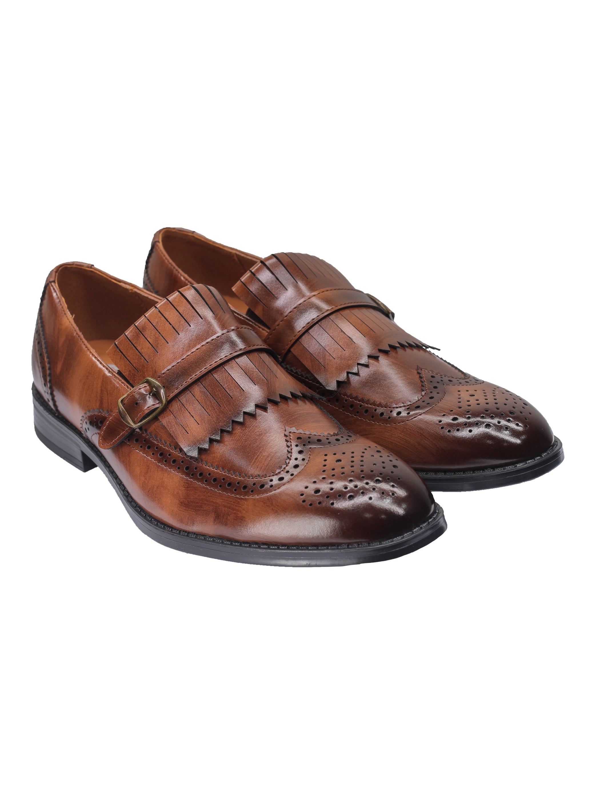 Brogue-Loafer mit Monk-Riemen