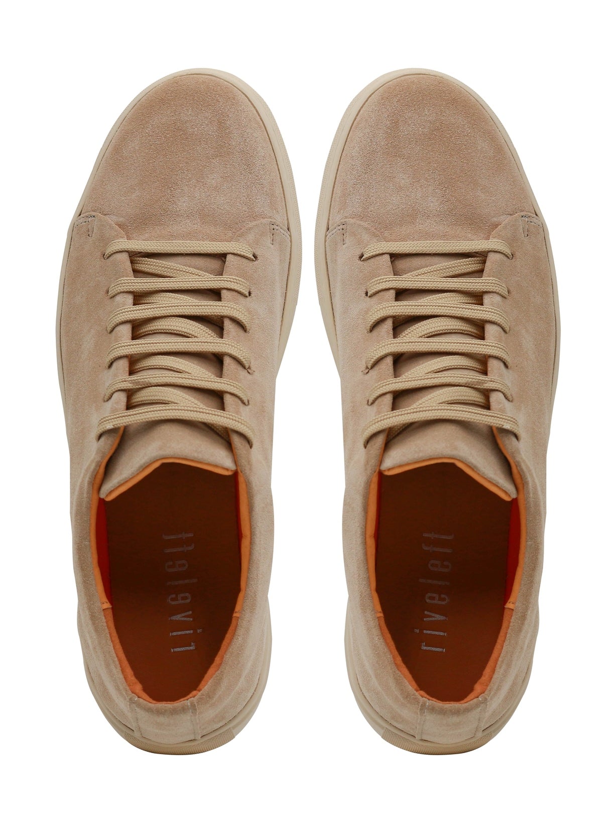 SUEDE LEATHER LACE UP SNEAKERS IN BEIGE