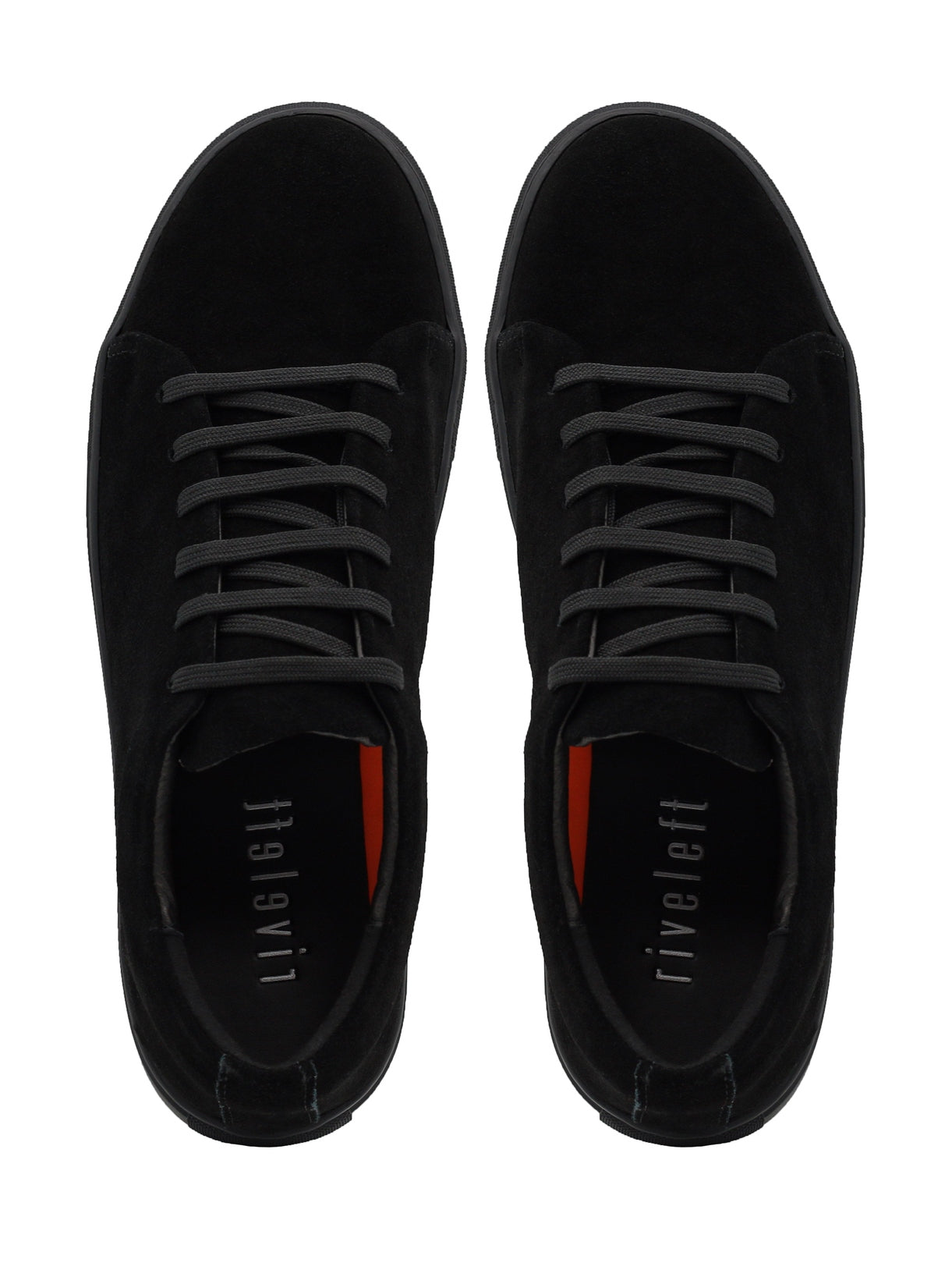 SUEDE LEATHER LACE UP SNEAKERS IN BLACK