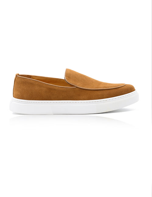 Tan Suede Leather Loafers