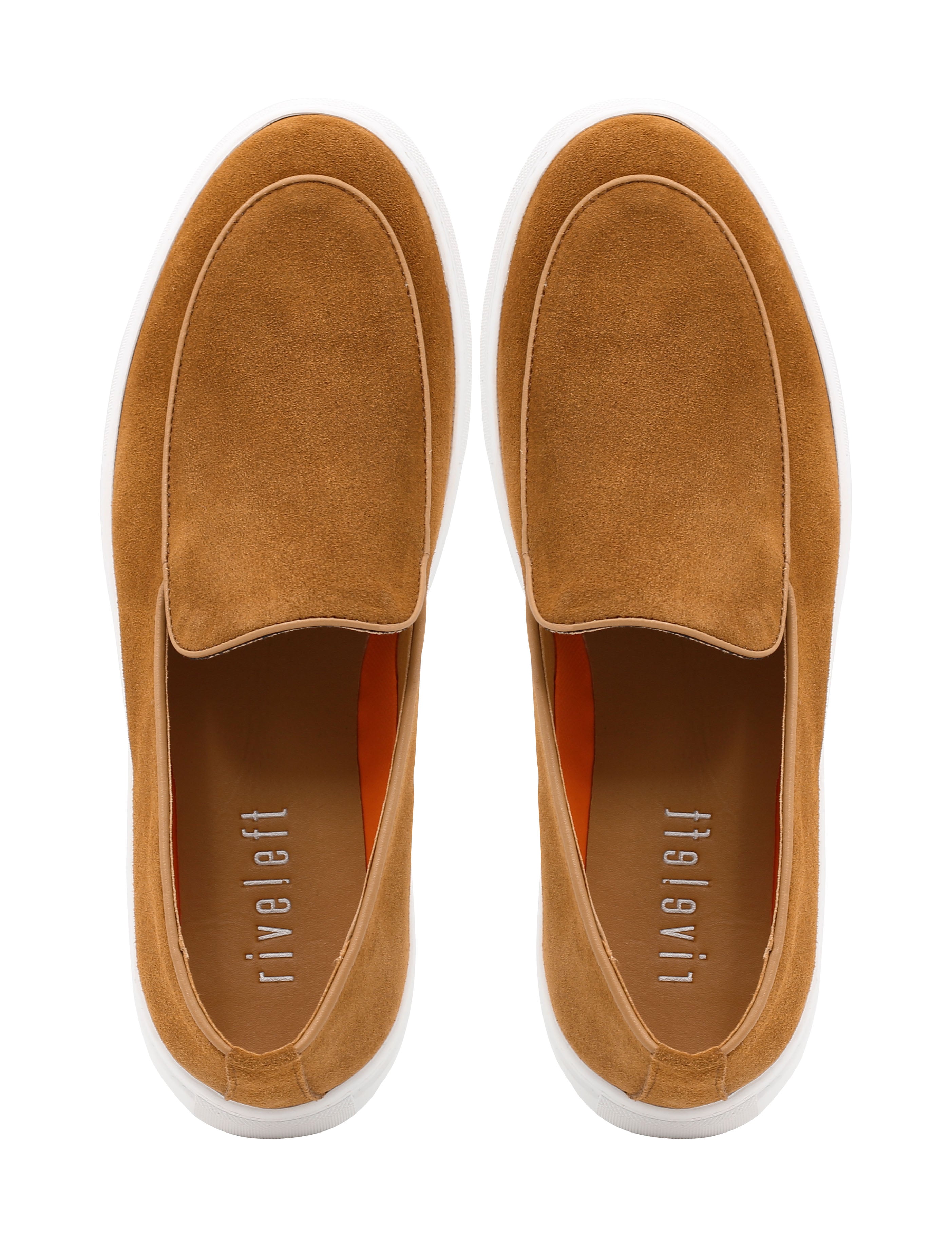 Tan Suede Leather Loafers