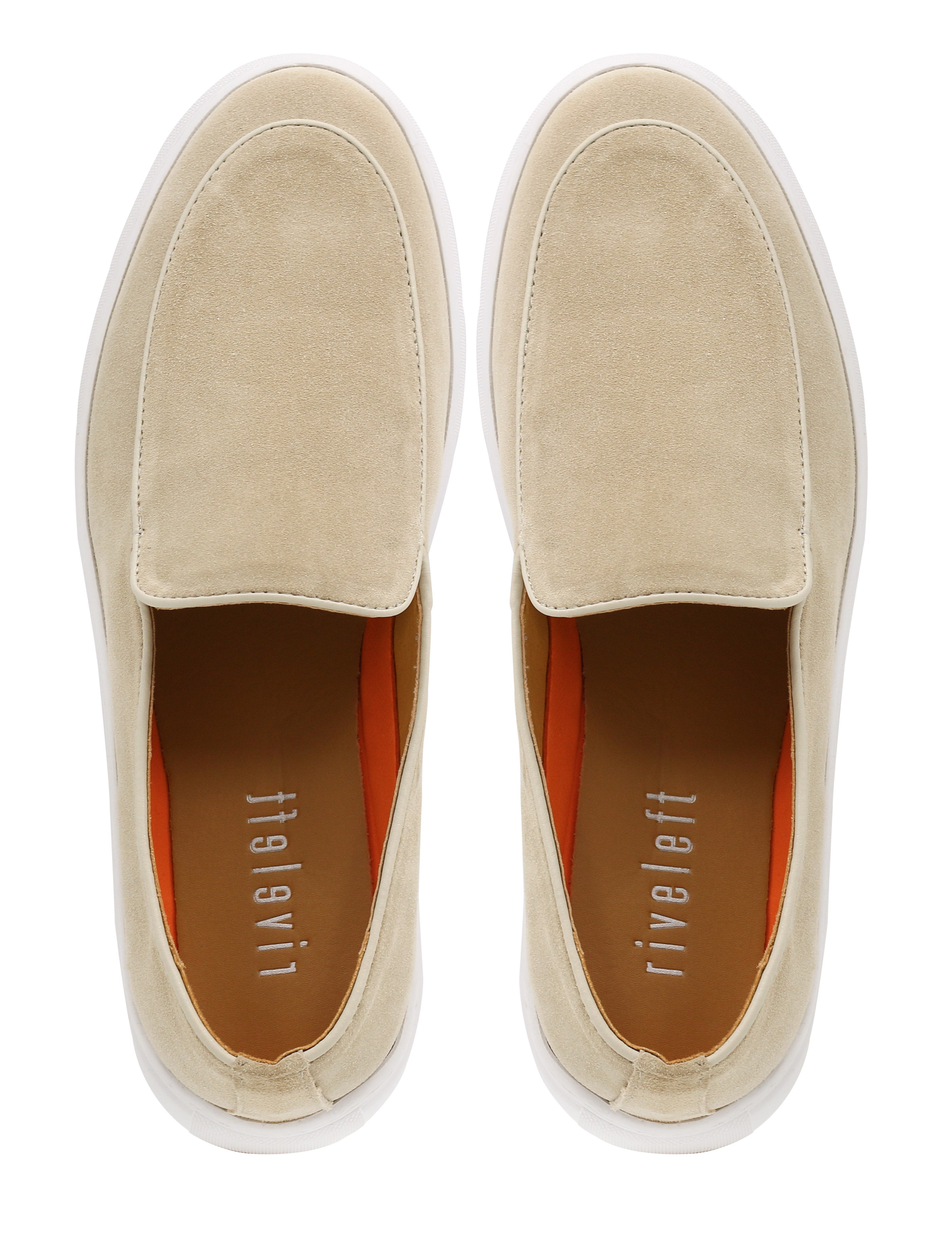 Beige Suede Leather Loafers