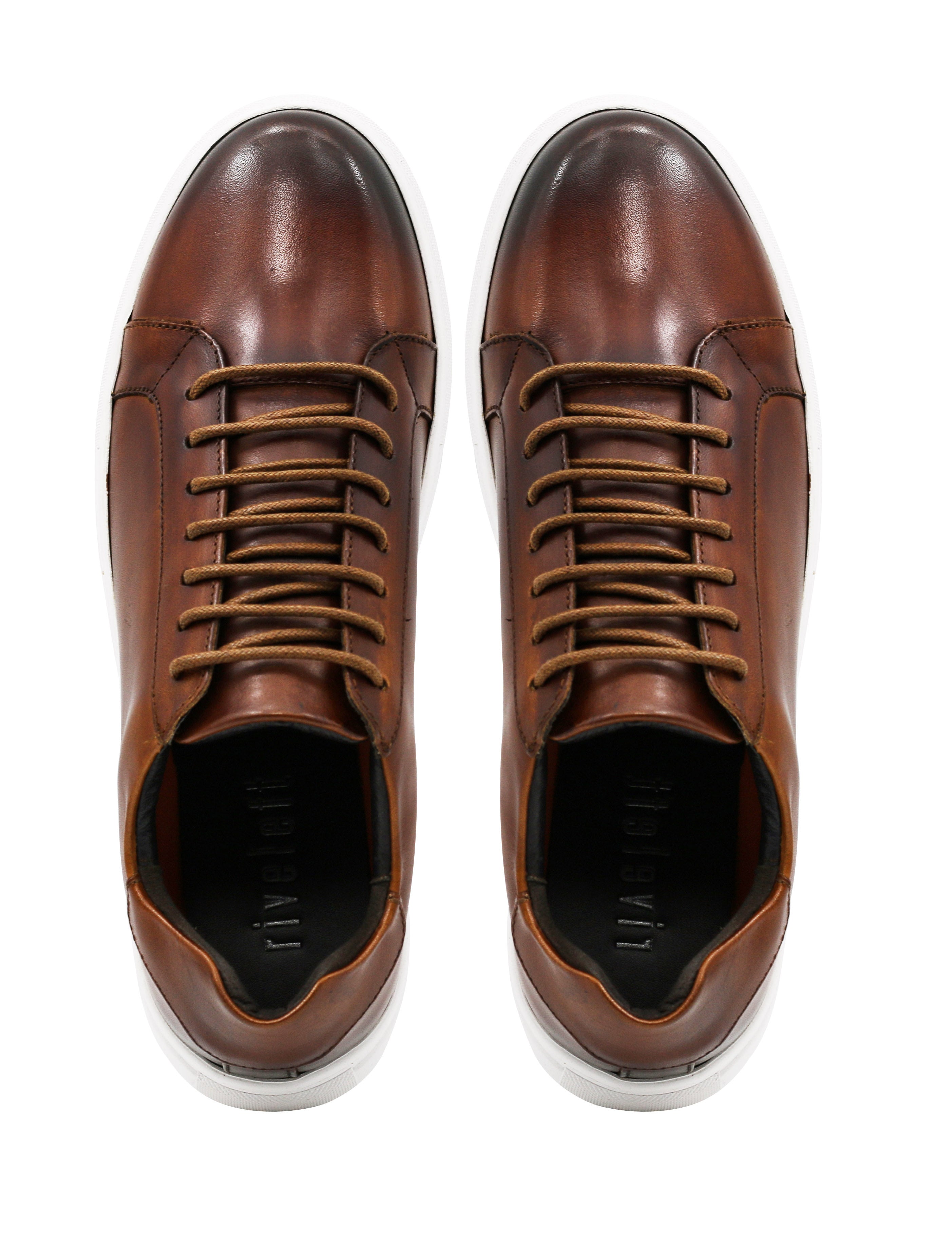 Dark Tan Leather Trainers