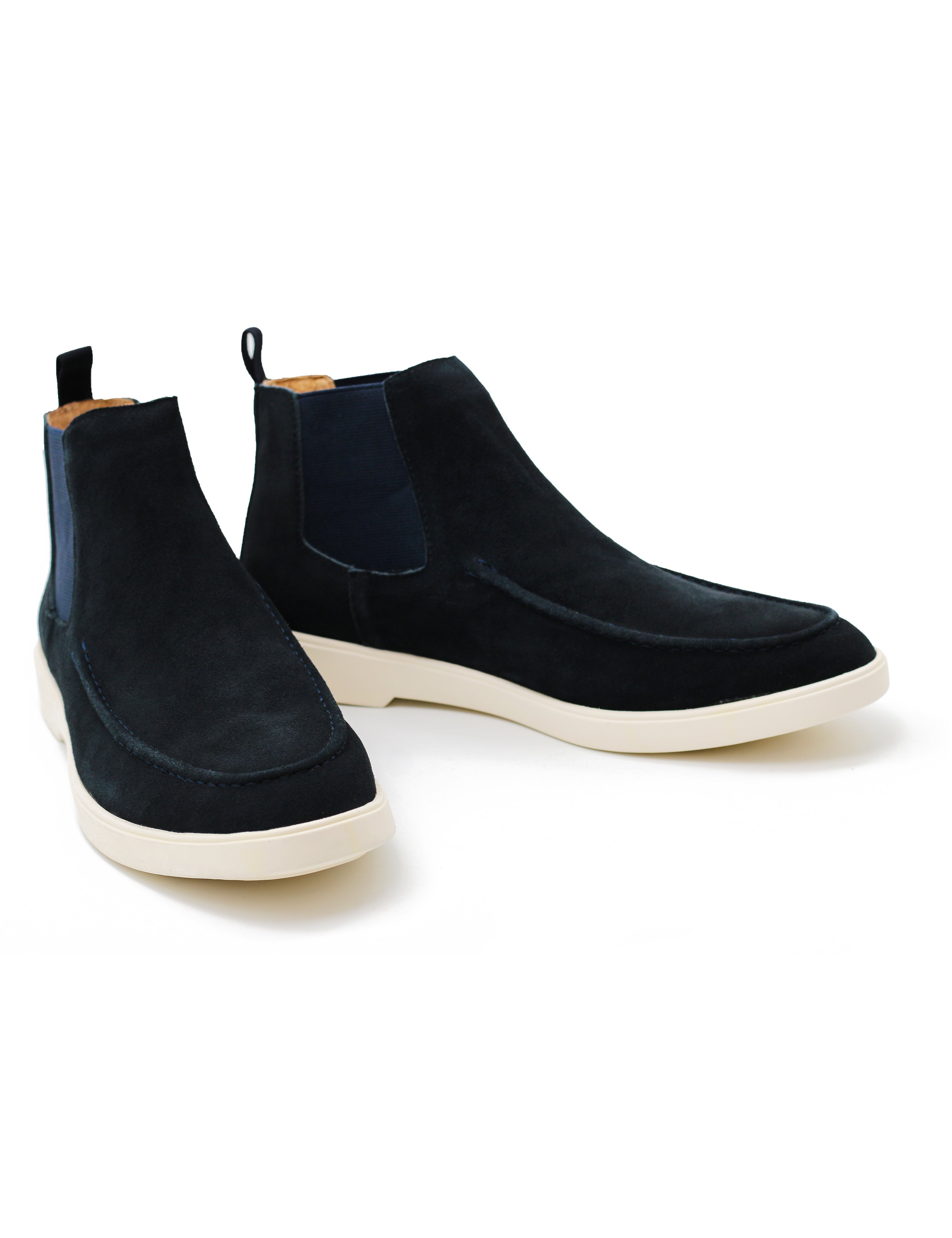 Dark Navy Suede Chelsea Boots Low Top