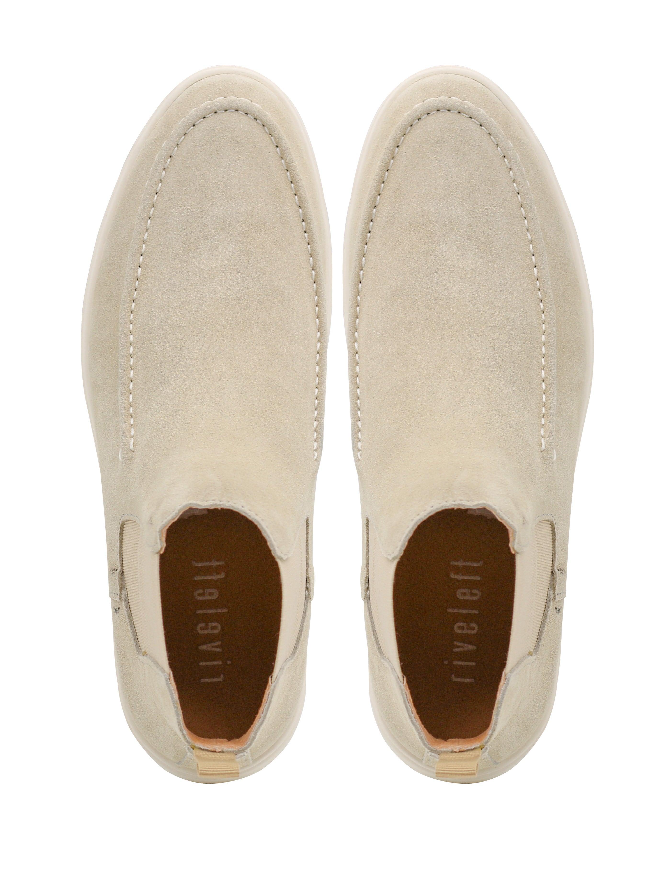 Beige Suede Chelsea Boots Low Top