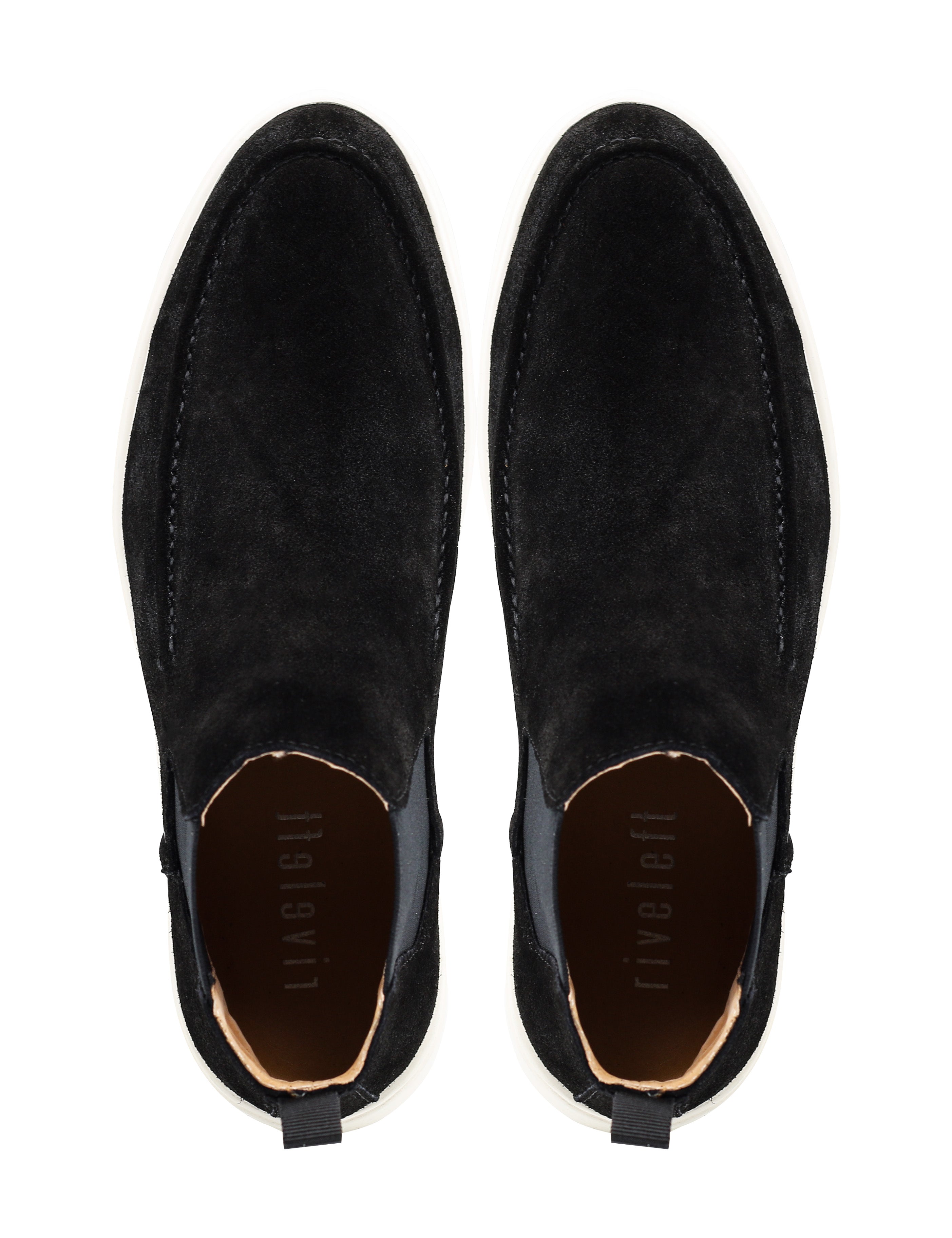 Black Suede Chelsea Boots Low Top