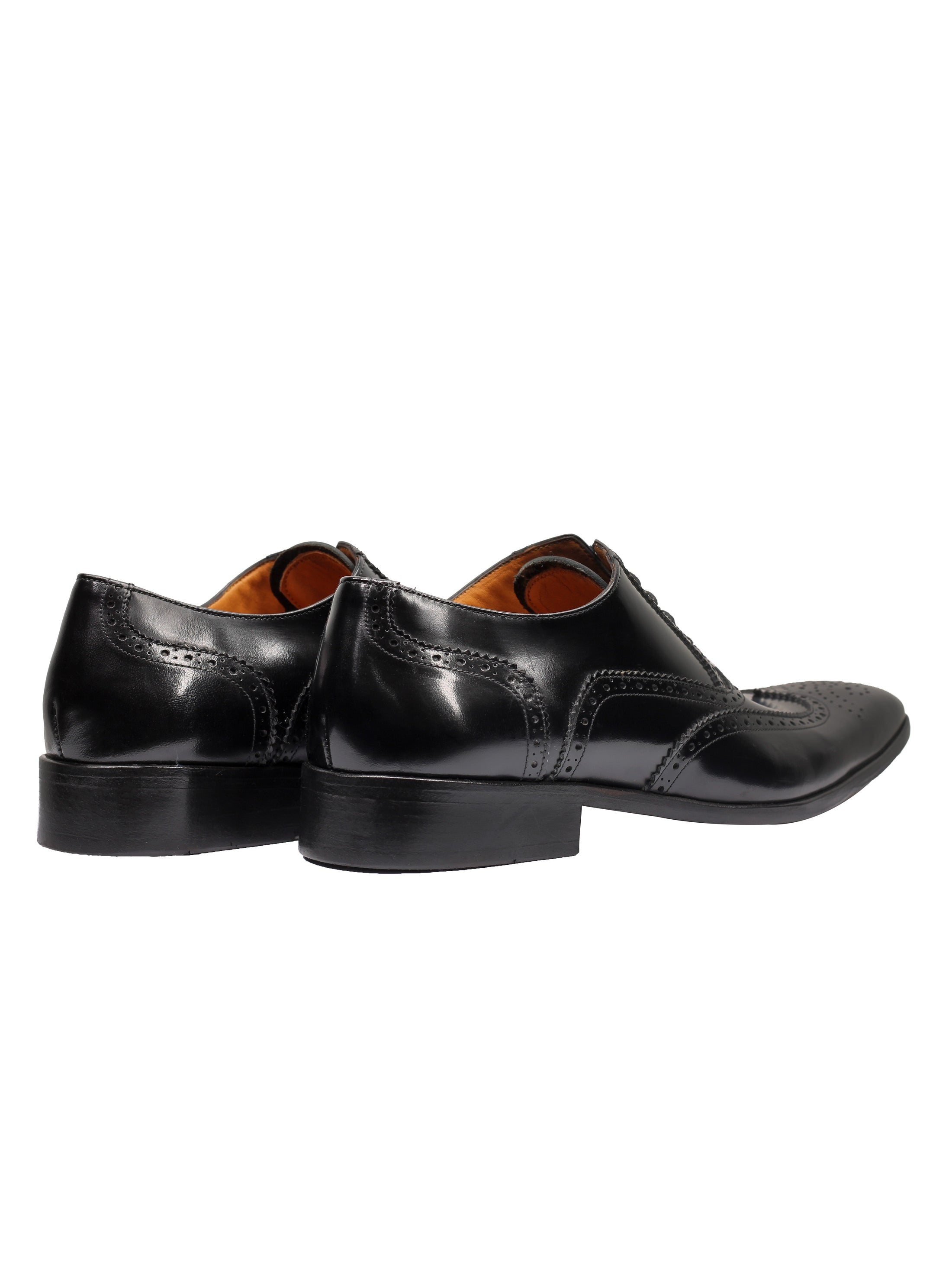 BLACK POLISHED CALF LEATHER BROGUES