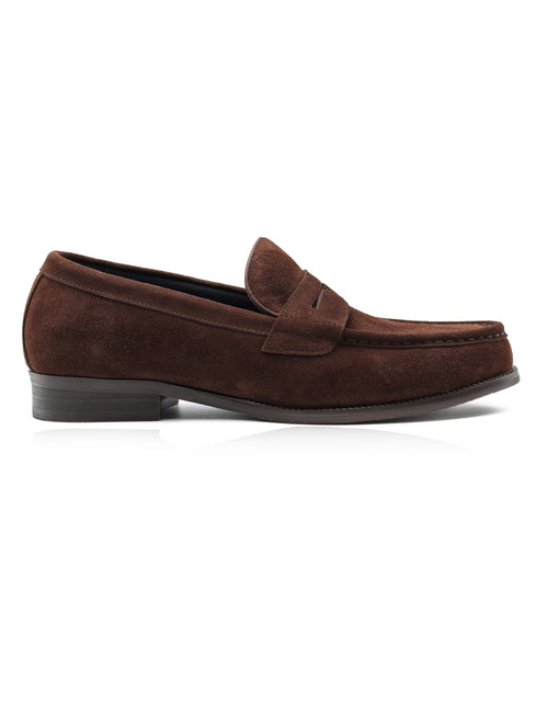 BROWN SUEDE LEATHER PENNY LOAFERS