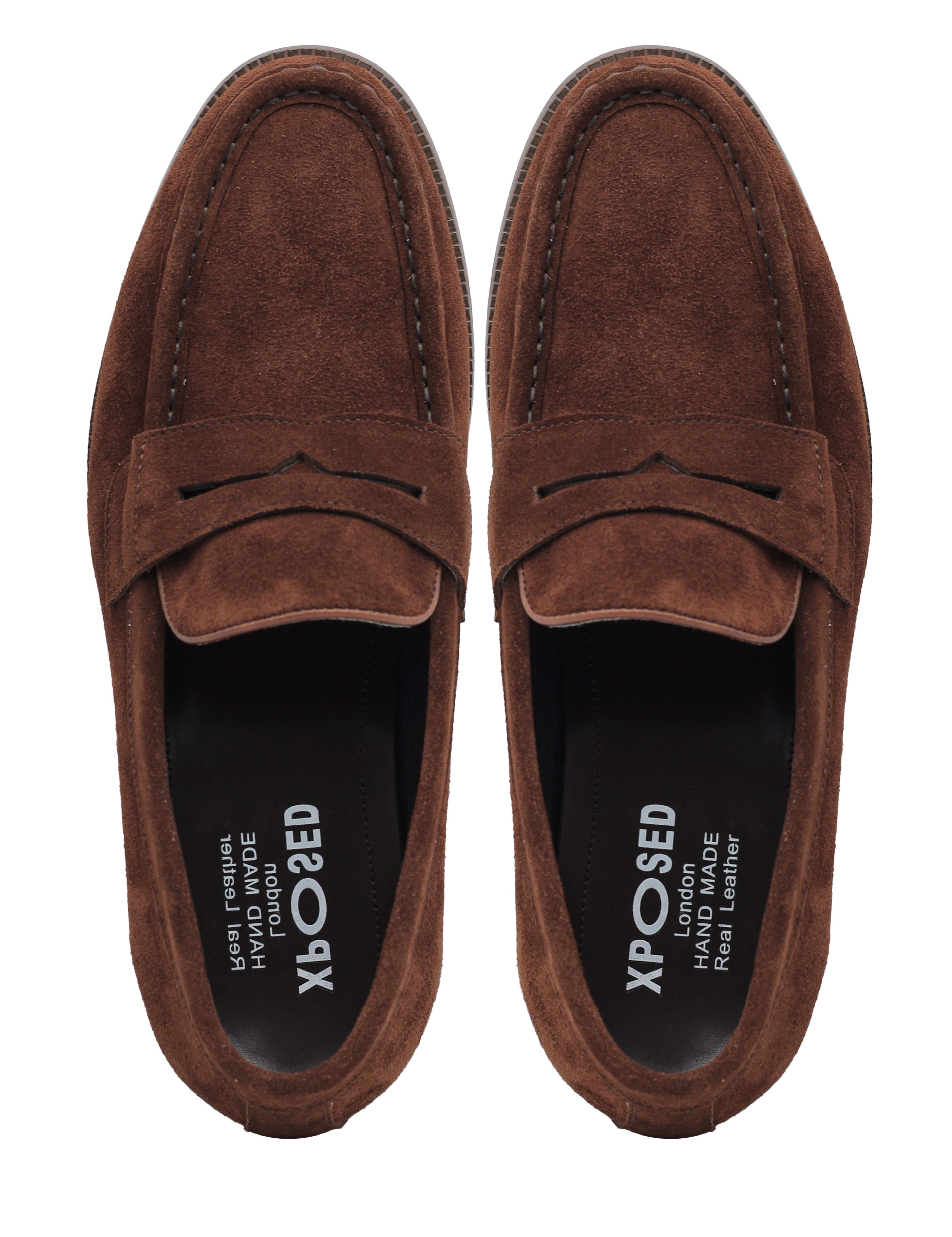 BROWN SUEDE LEATHER PENNY LOAFERS