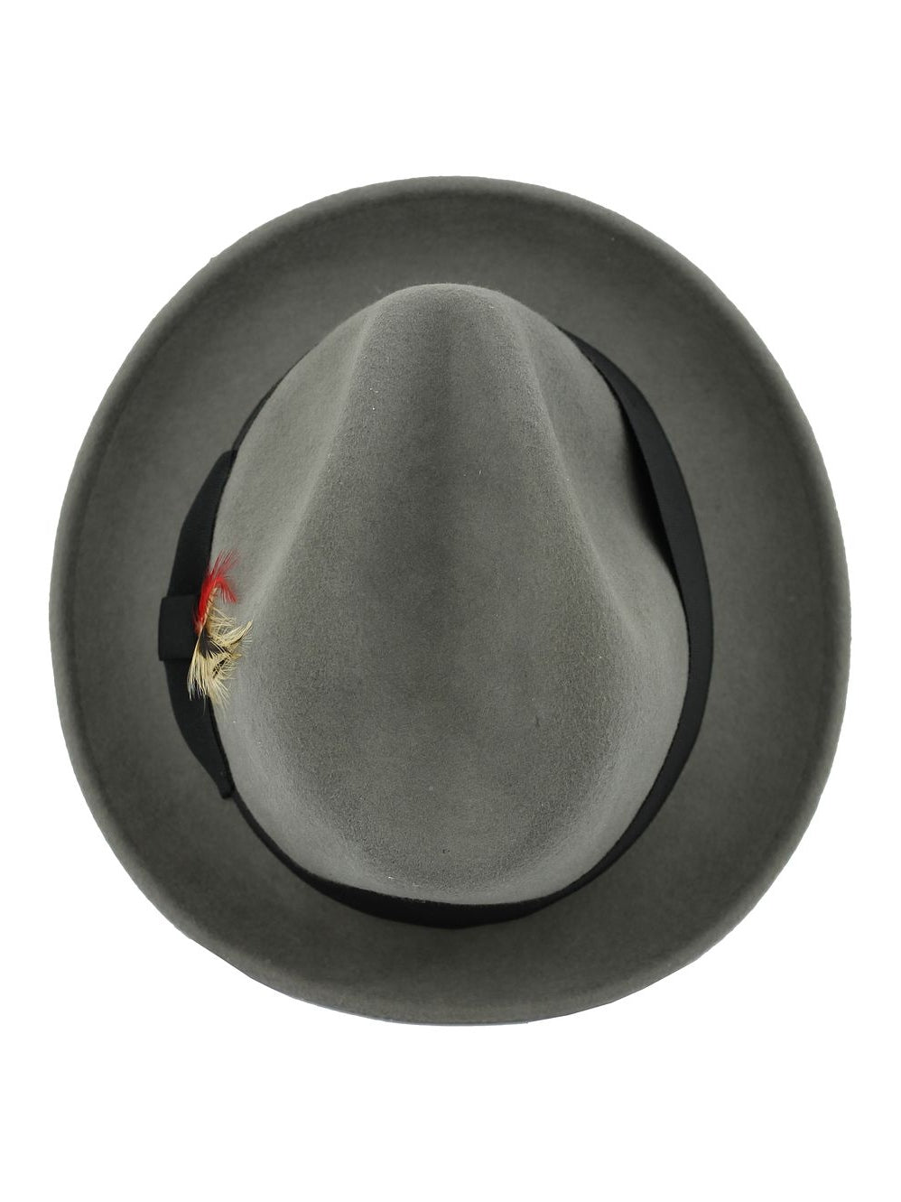 Chapeau gris plume 100% laine feutrée bord Fedora déformable - CC308