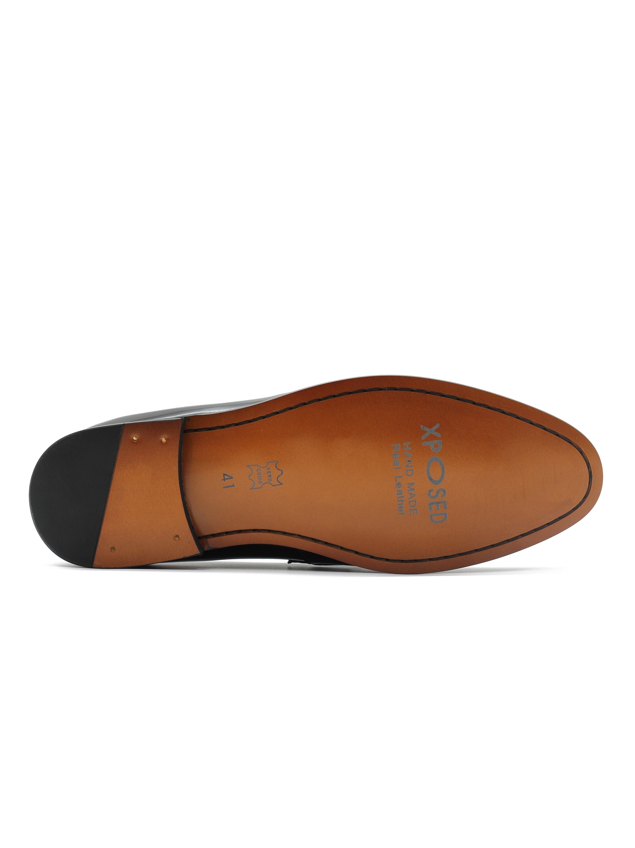 SCHWARZER PENNYLOAFER AUS LACKLEDER MIT GLITZER