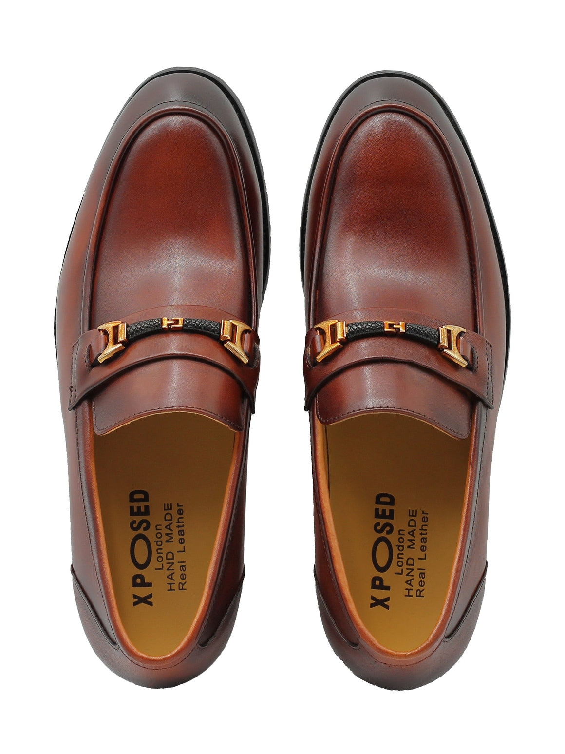 LOAFERS MIT ORNAMENTSCHNALLE IN BRAUN