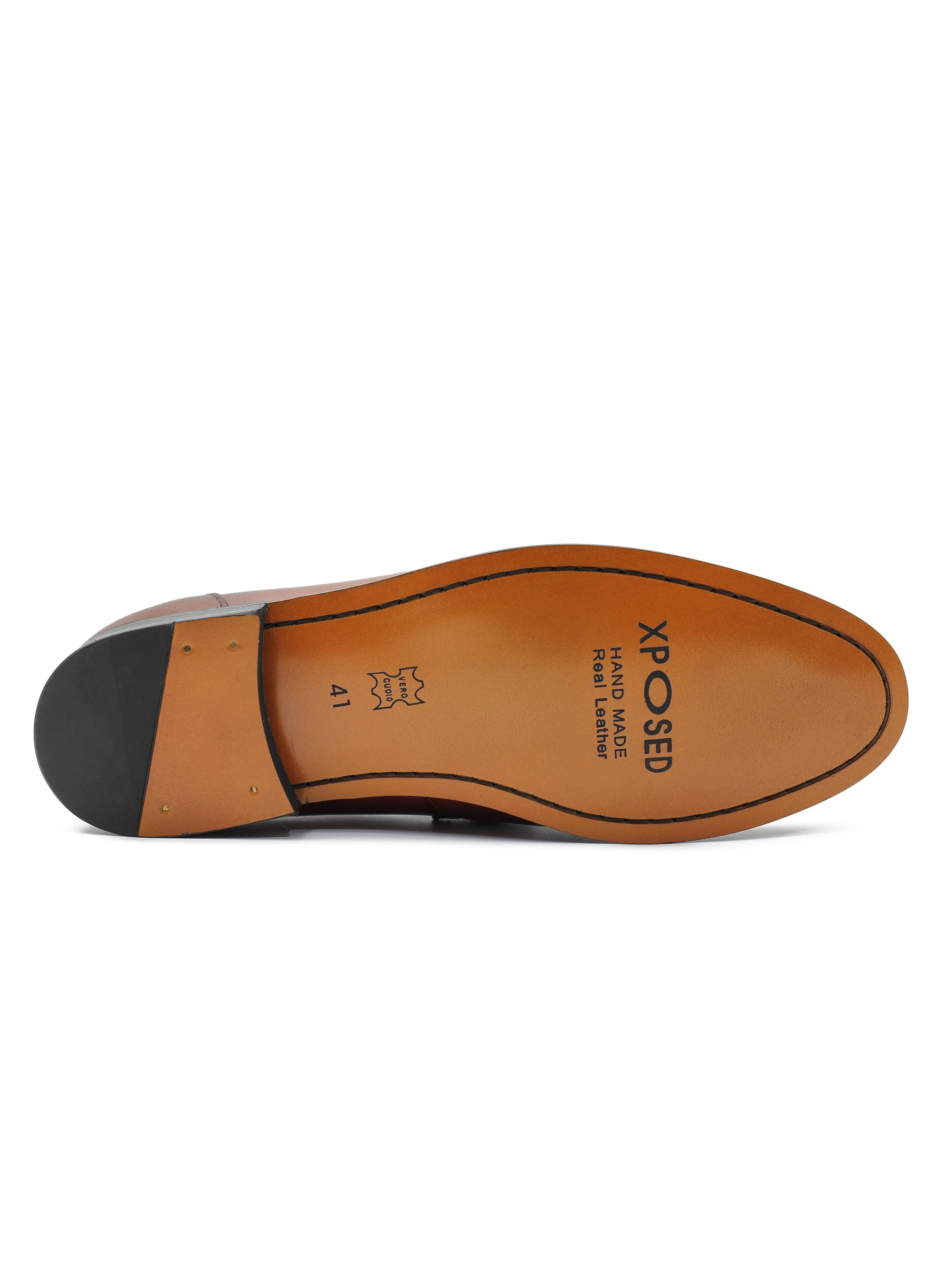 ORNAMENT BUCKLE LOAFERS IN BROWN