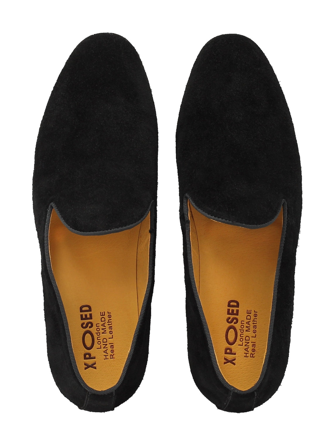 BLACK VELVET PLAIN TUXEDO SLIPPERS