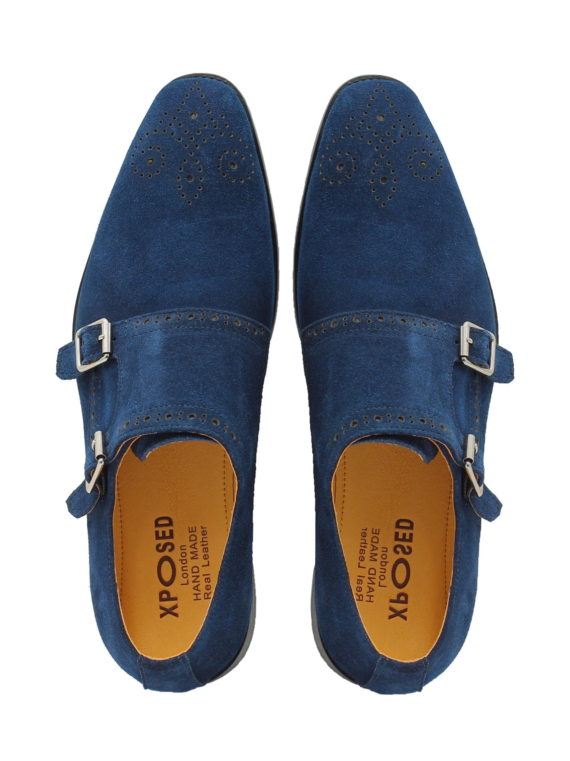 BLUE SUEDE DOUBLE MONK SHOES