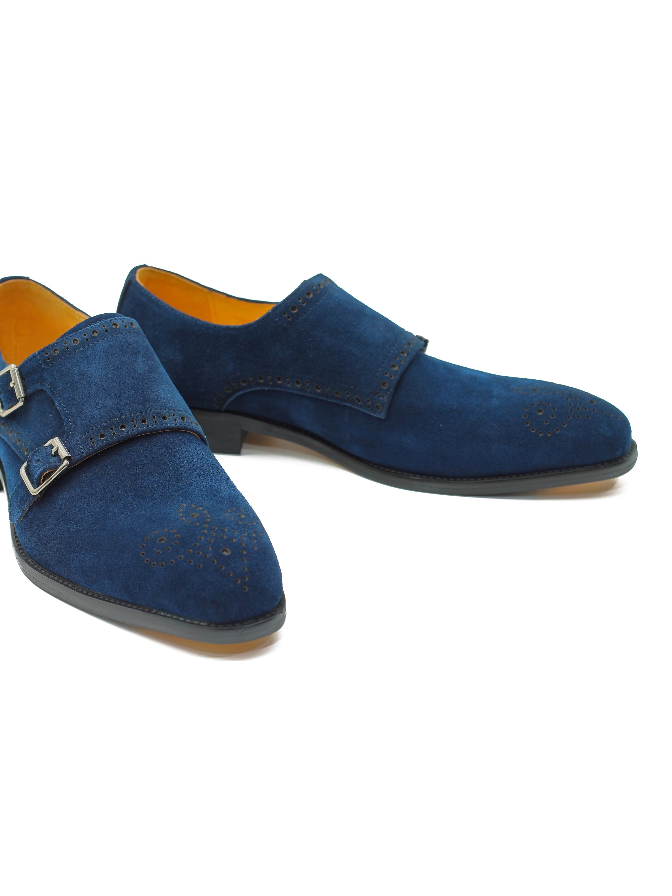 BLUE SUEDE DOUBLE MONK SHOES