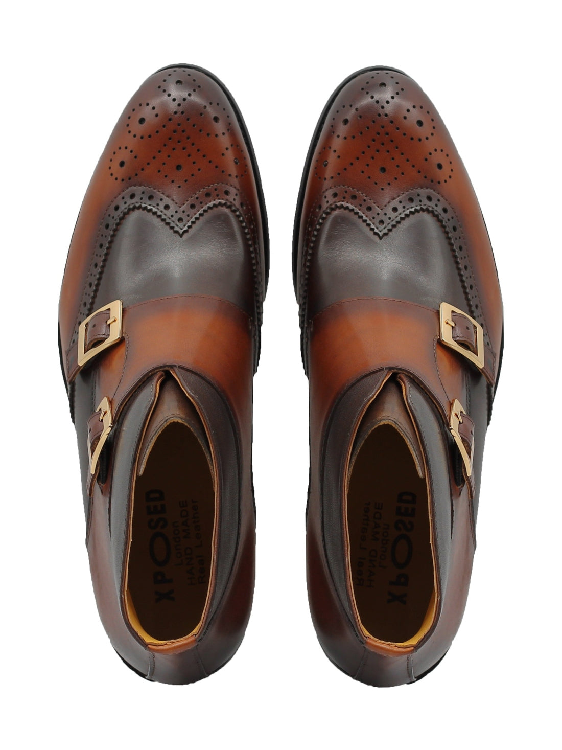 BRAUNE DOPPELMONK-BROGUES