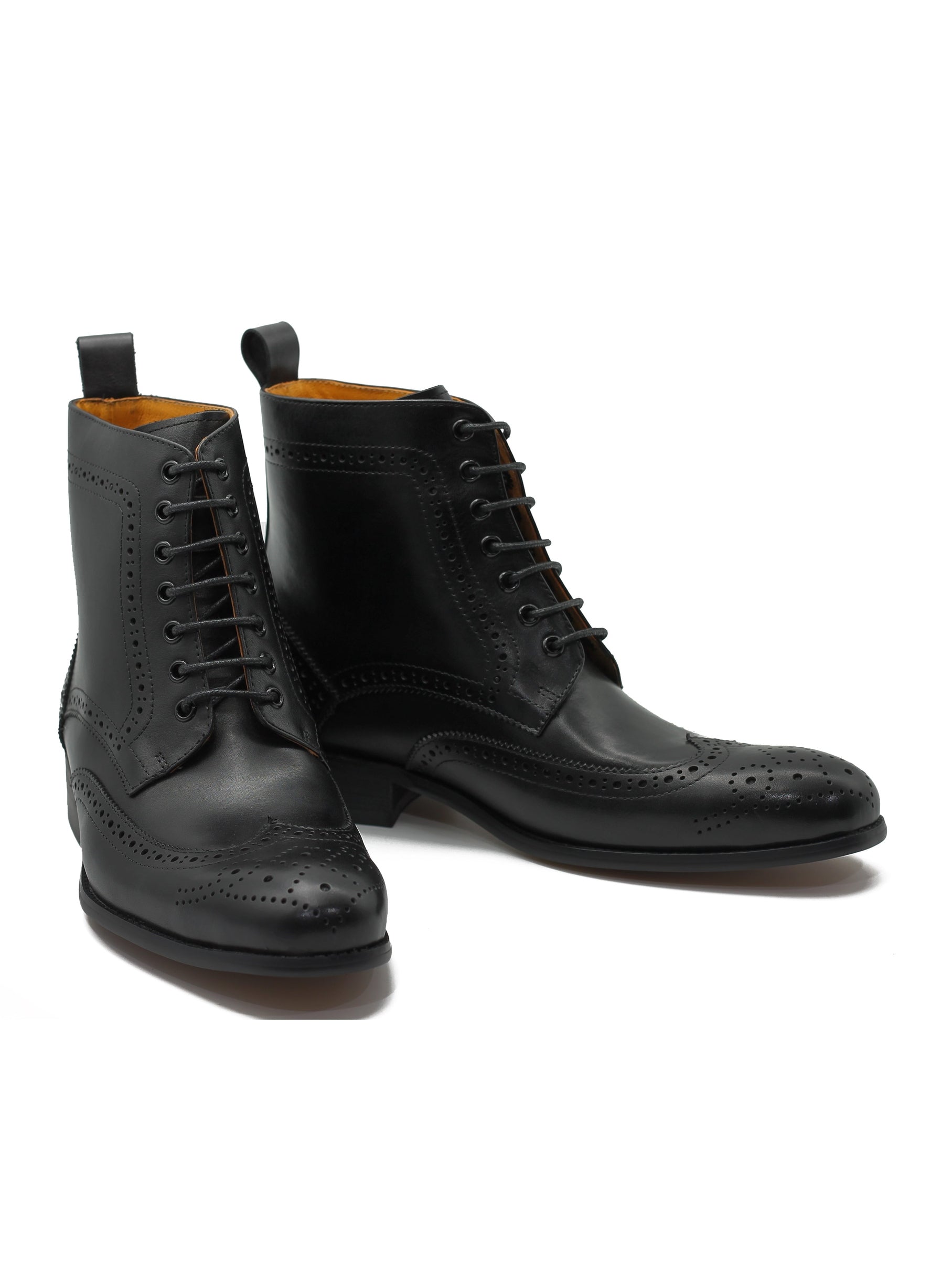 BLACK DERBY LEATHER BOOTS