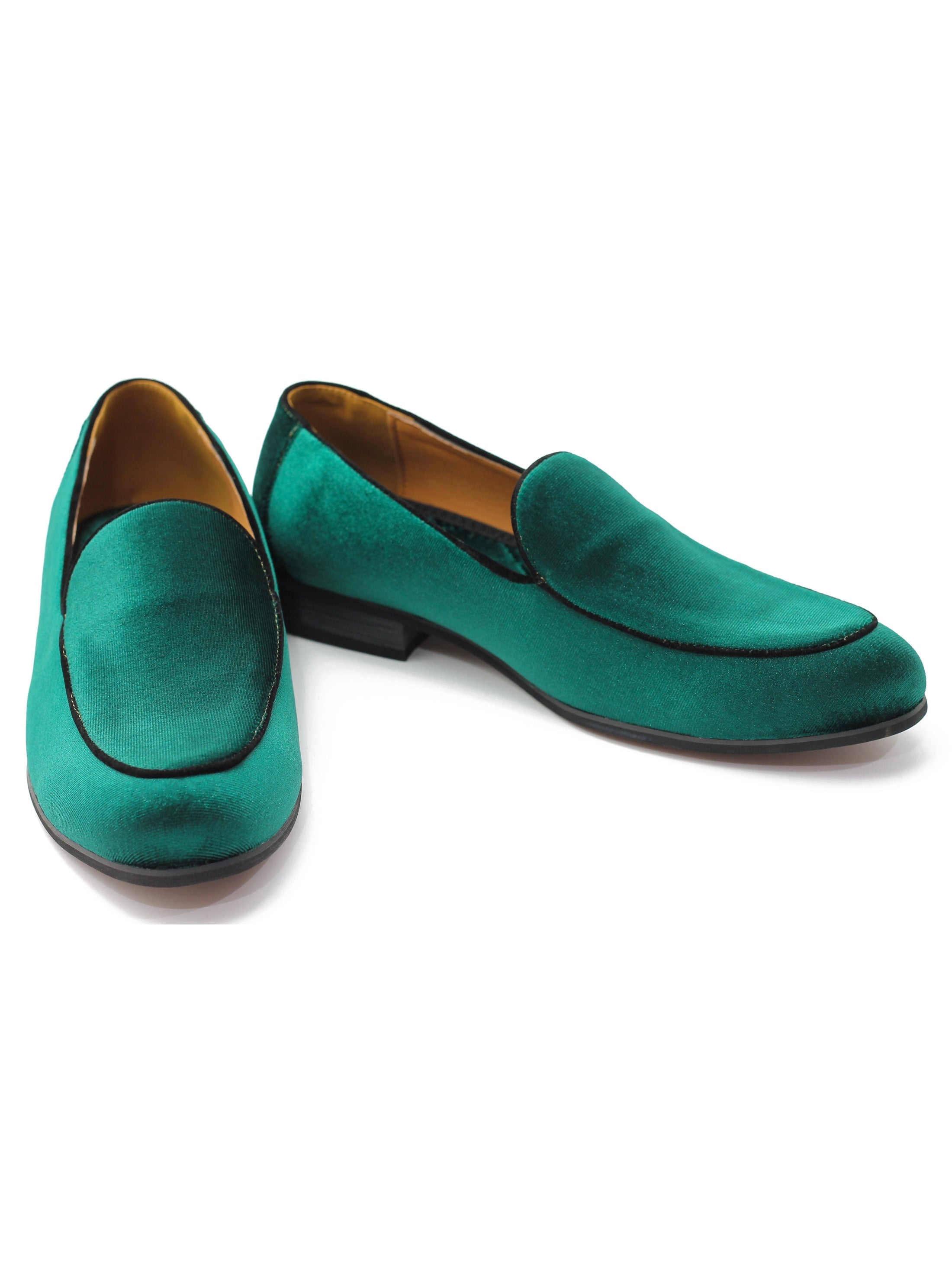 GREEN VELVET TUXEDO SLIPPERS