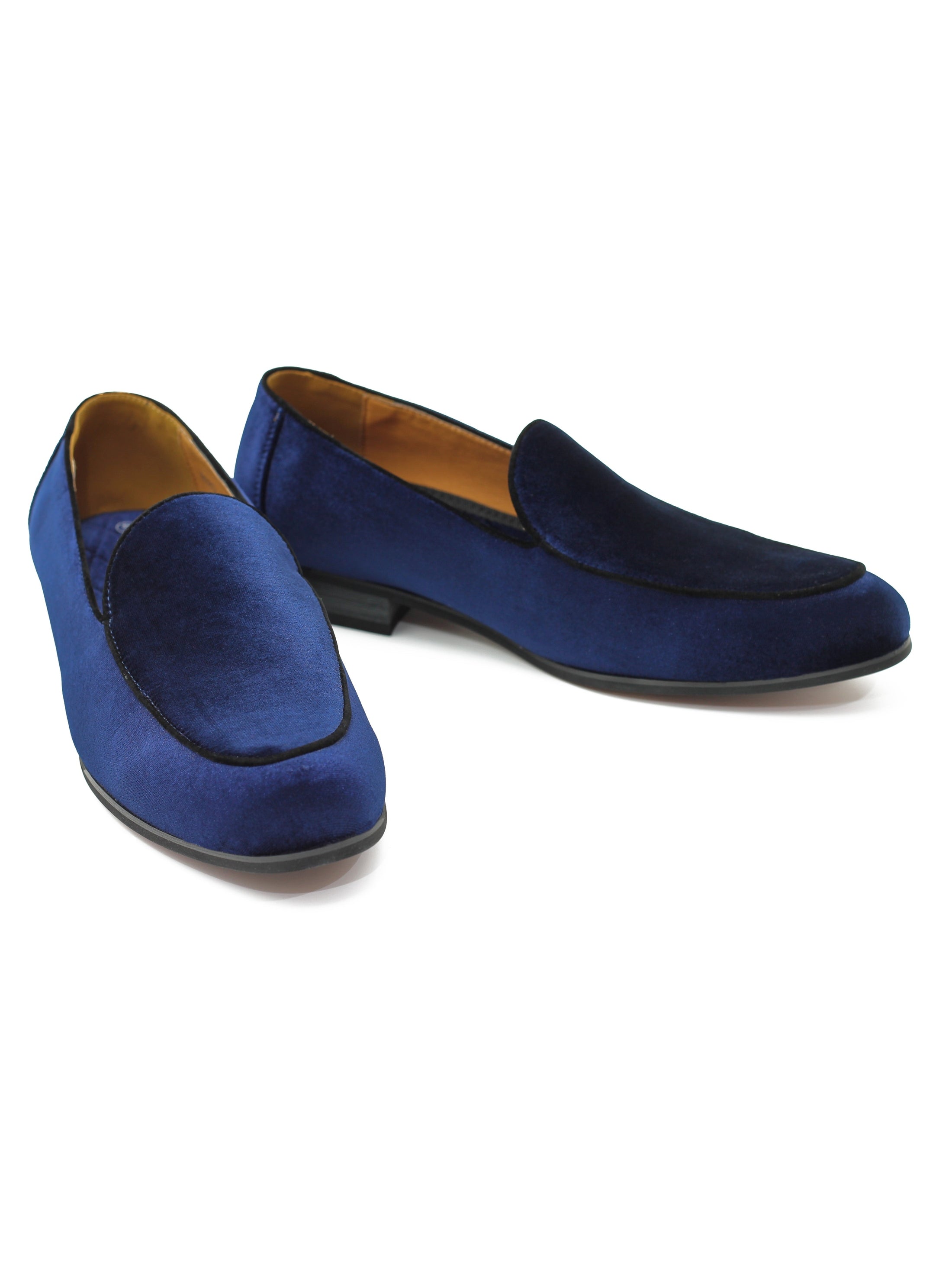 NAVY VELVET TUXEDO SLIPPERS