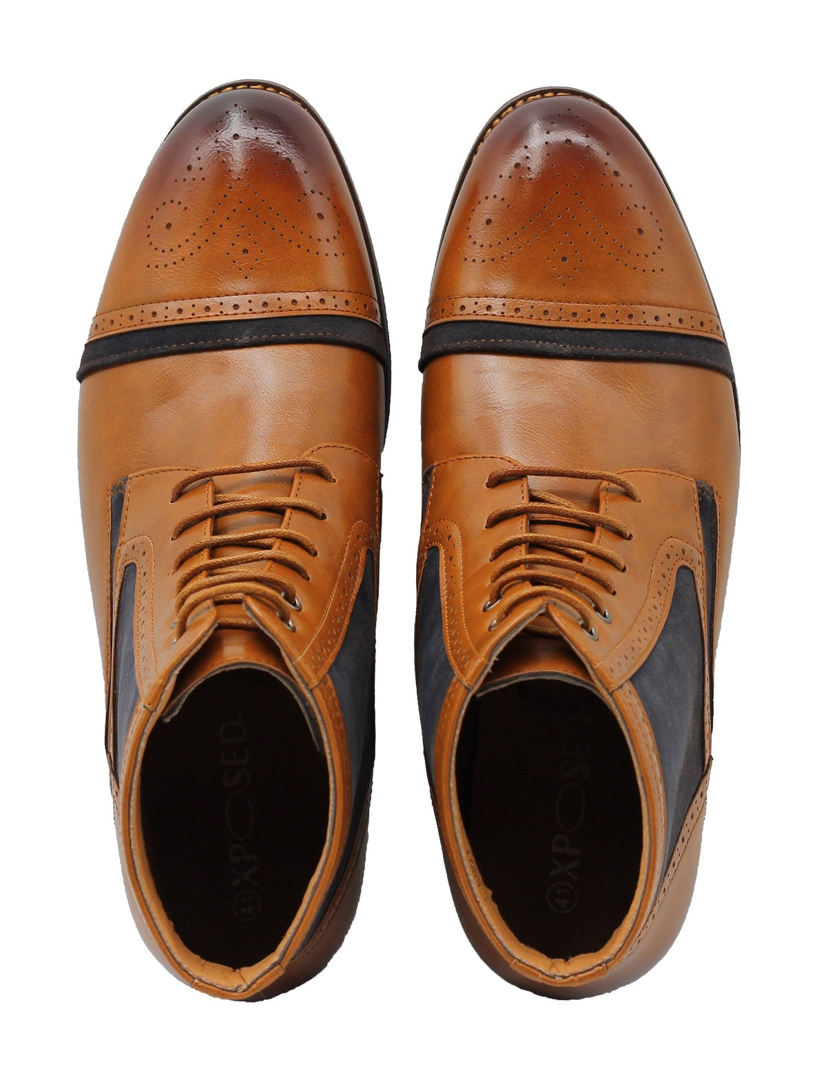 SUEDE & LEATHER TWO TONE BROGUES