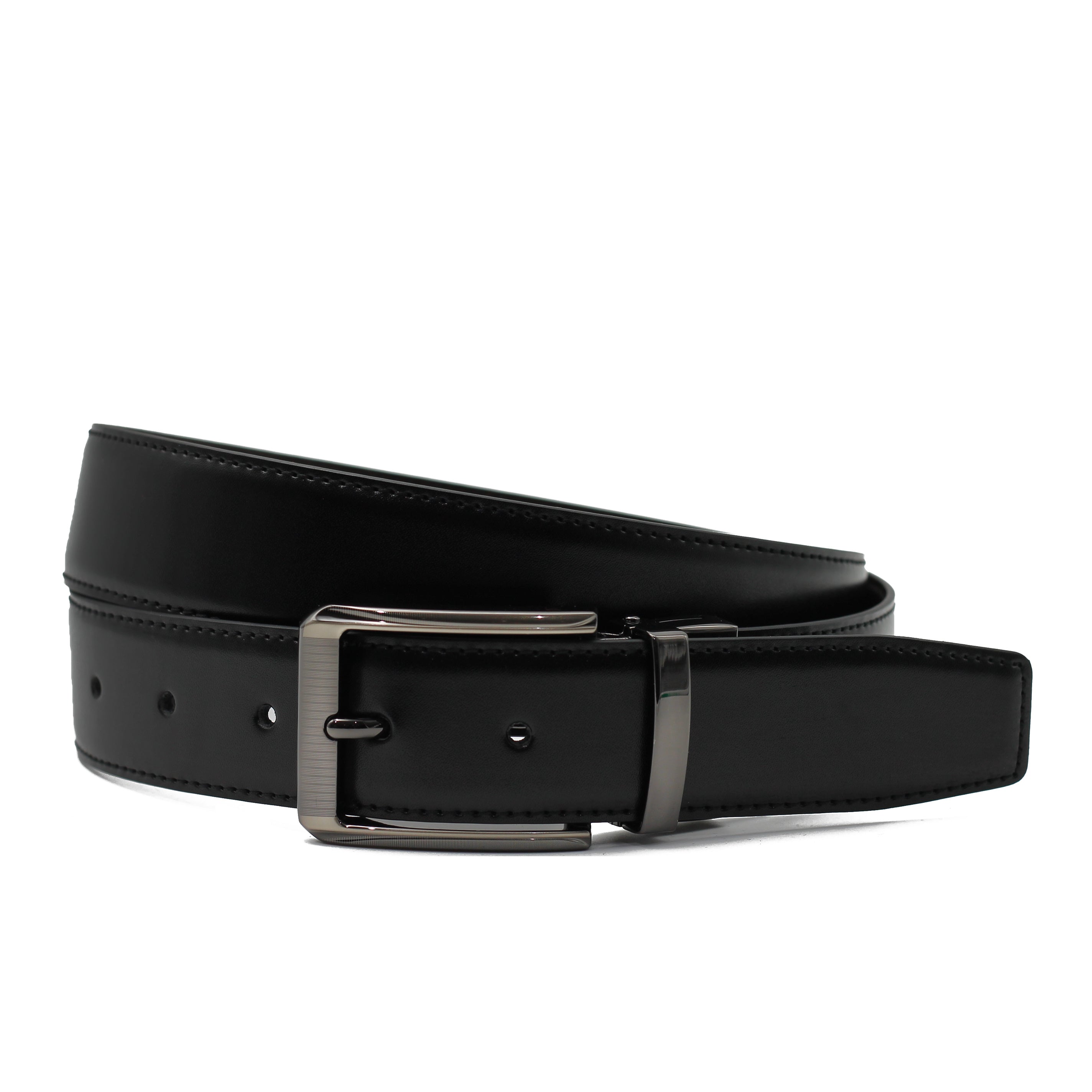 Mens Reversible 100% Leather Belt Black Brown Rotate Buckle Formal – XPOSED