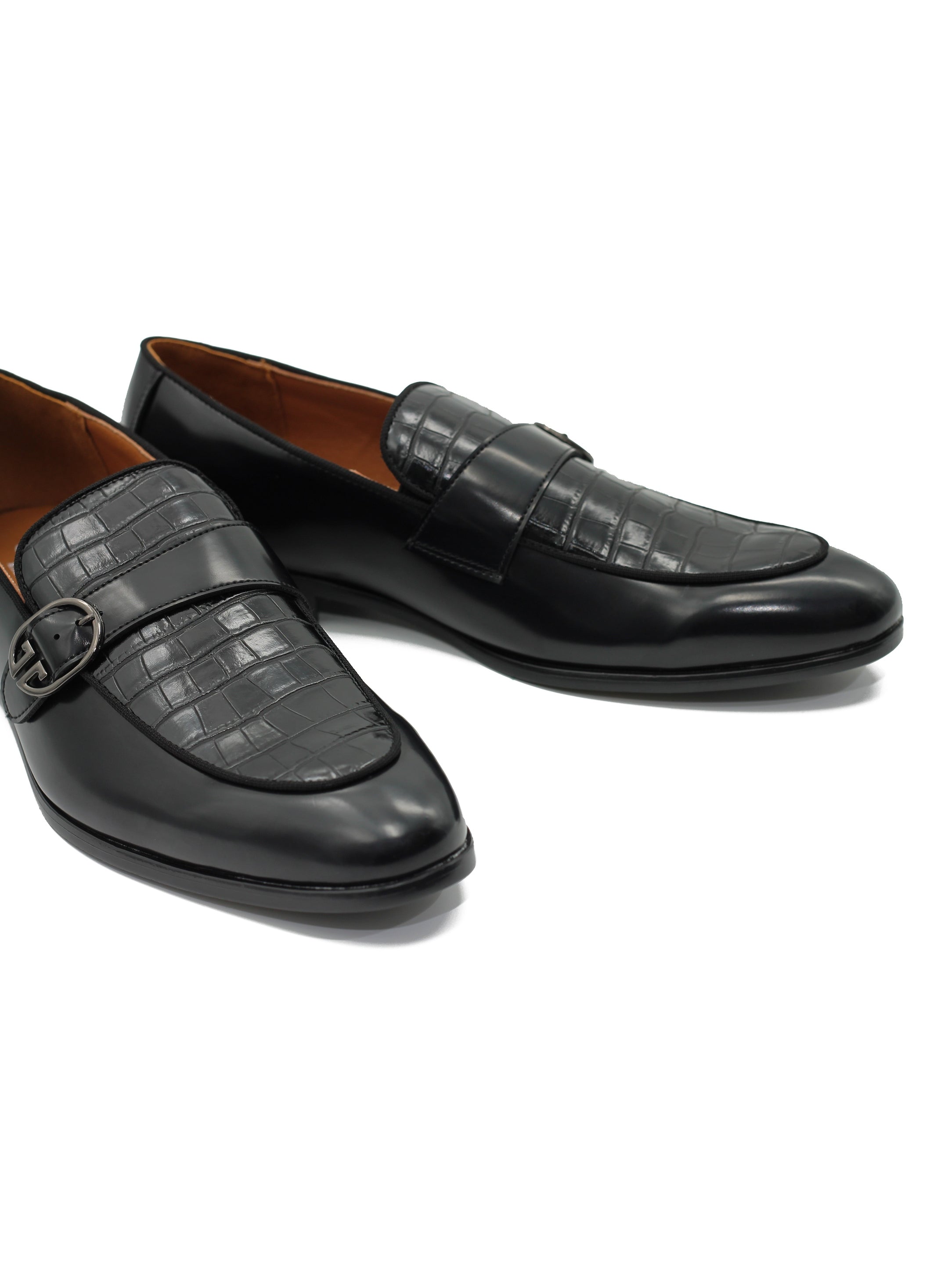 PRINTED MONK STRAP LOAFERS