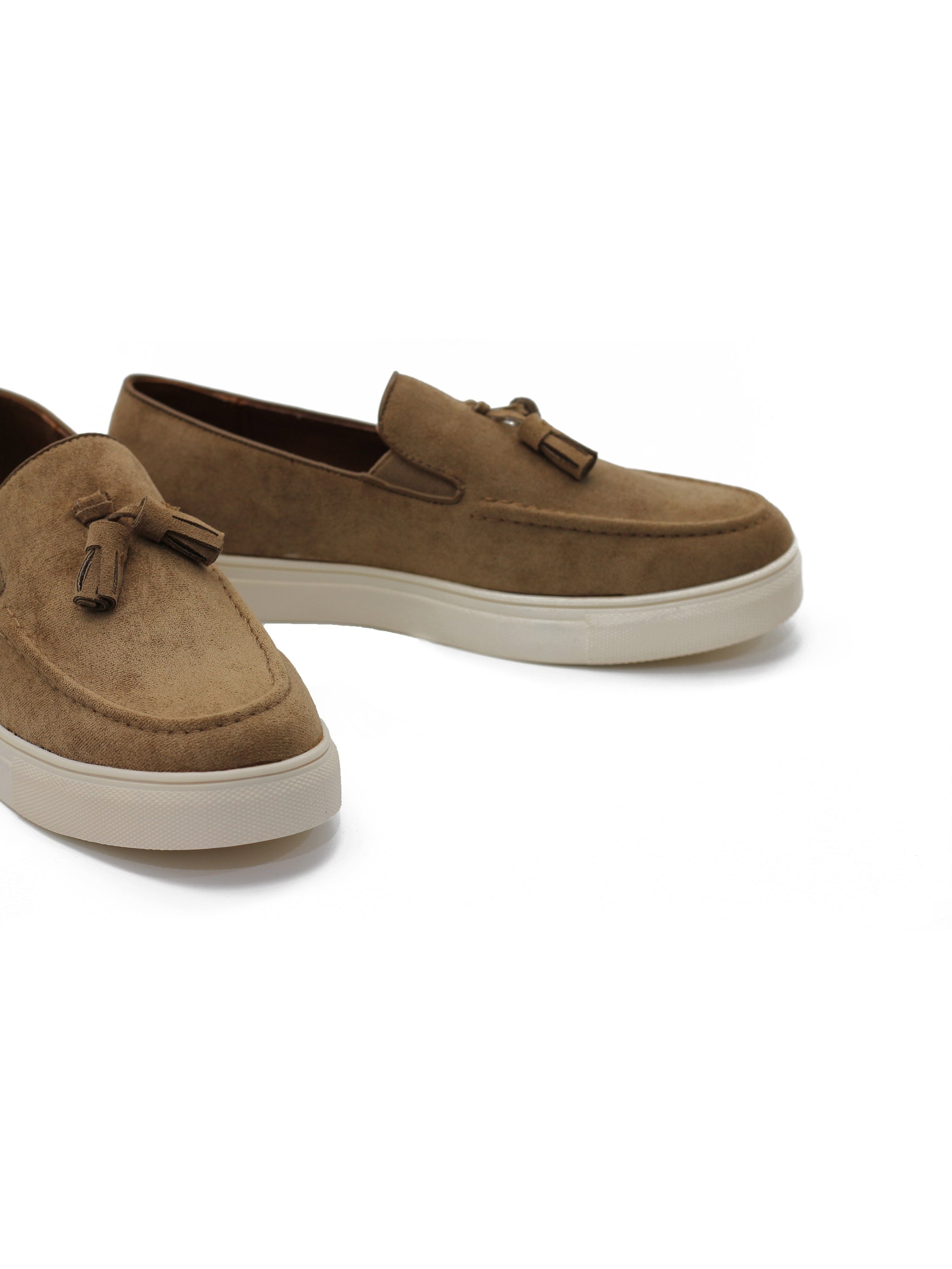 FAUX LEATHER SUEDE SNEAKER WITH TASSEL