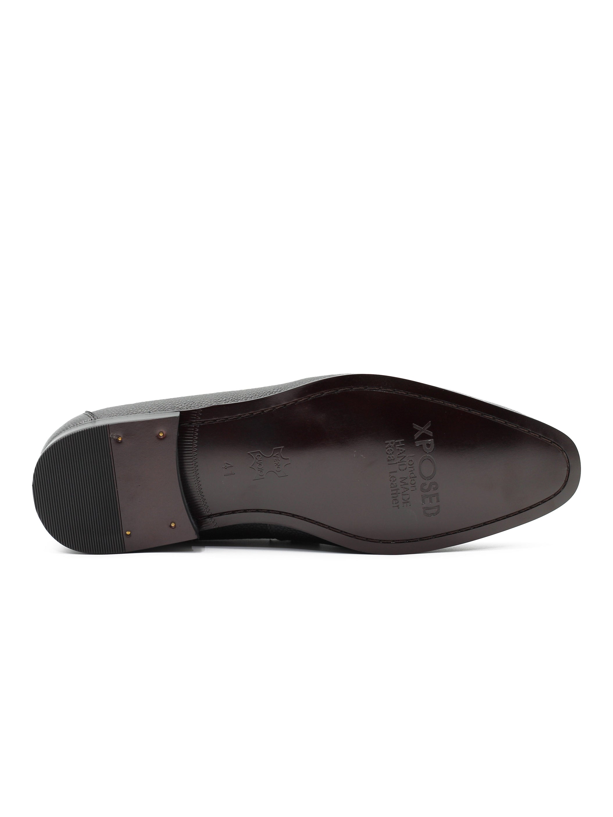 BLACK LEATHER SNAFLE BIT BUCKLE LOAFERS