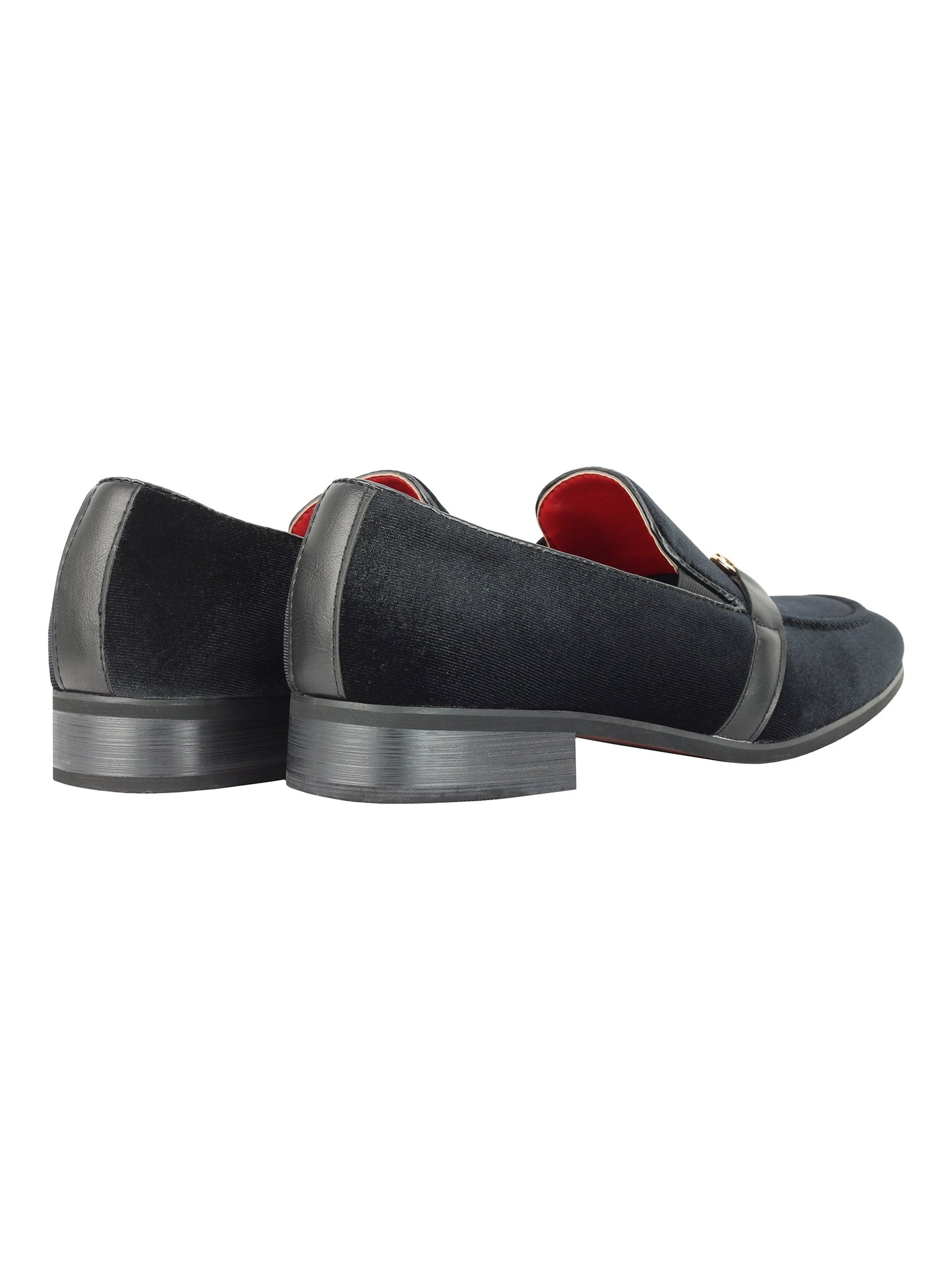 FAUX  LEATHER VELVET LOAFERS WITH BUCKLE